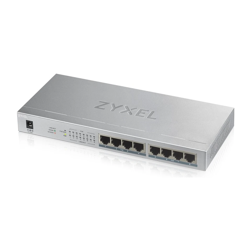 Image of Zyxel GS1008HP Switch Ethernet Gigabit non gestito (10/100/1000) Power over Ethernet (PoE) Grigio