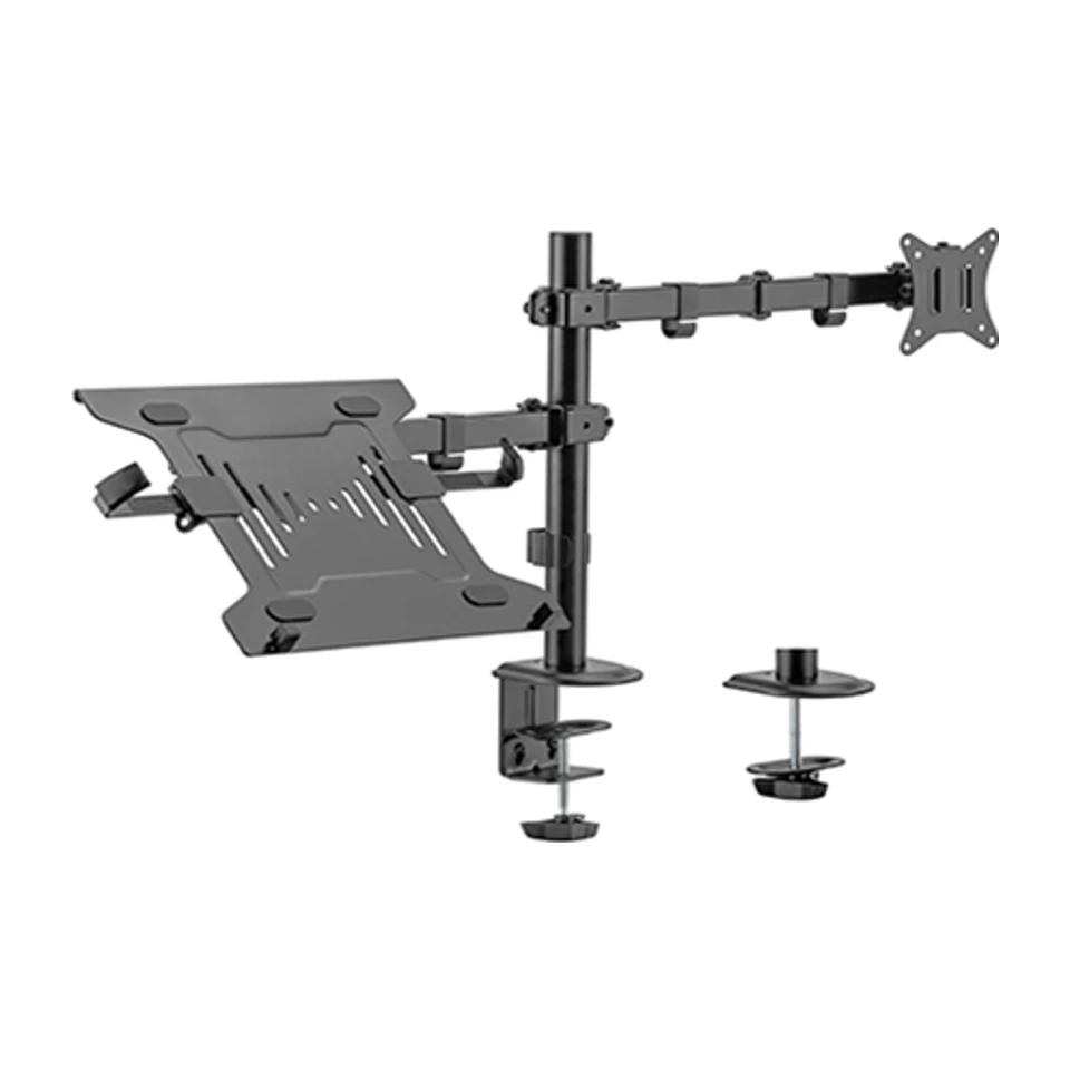 Image of Supporto da scrivania regolabile Gembird MA-DA-03 con braccio per monitor e vassoio per notebook (rotazione, inclinazione, orientamento), 17"-32", fino a 9 kg