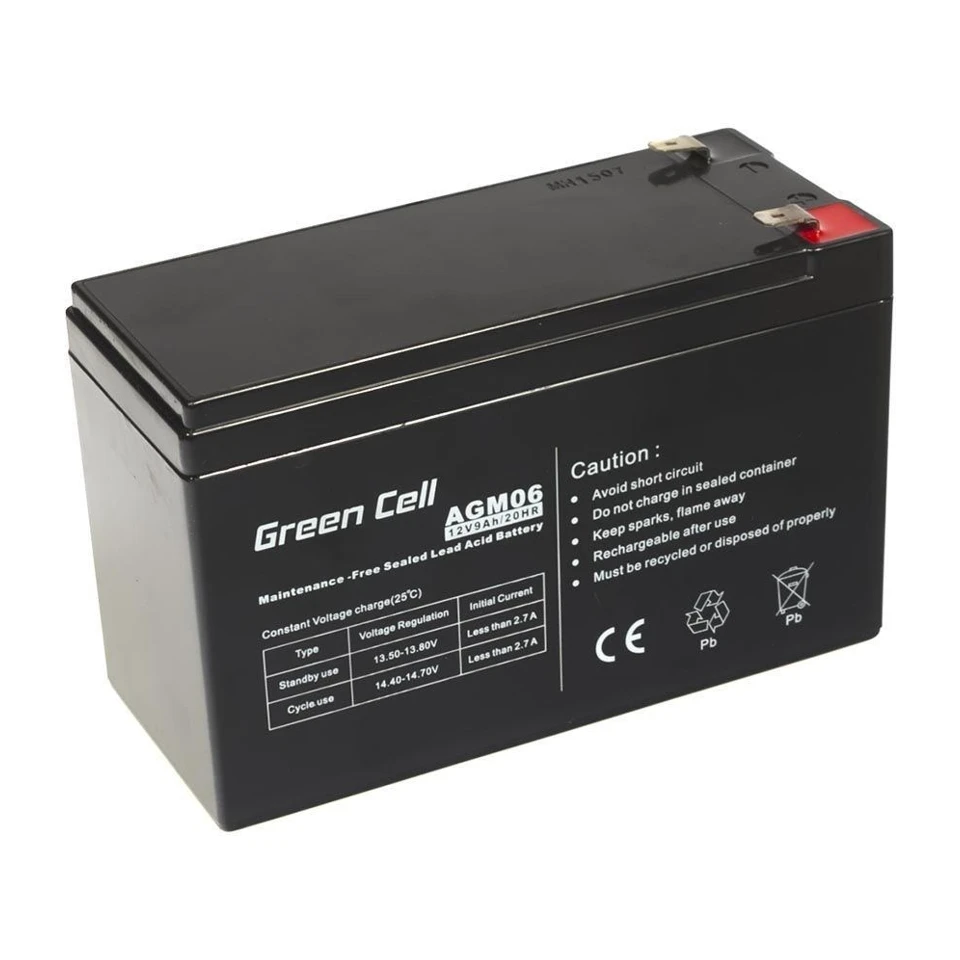 Image of Batteria UPS al piombo sigillata Verde Cell AGM06 (VRLA) 12 V 9 Ah
