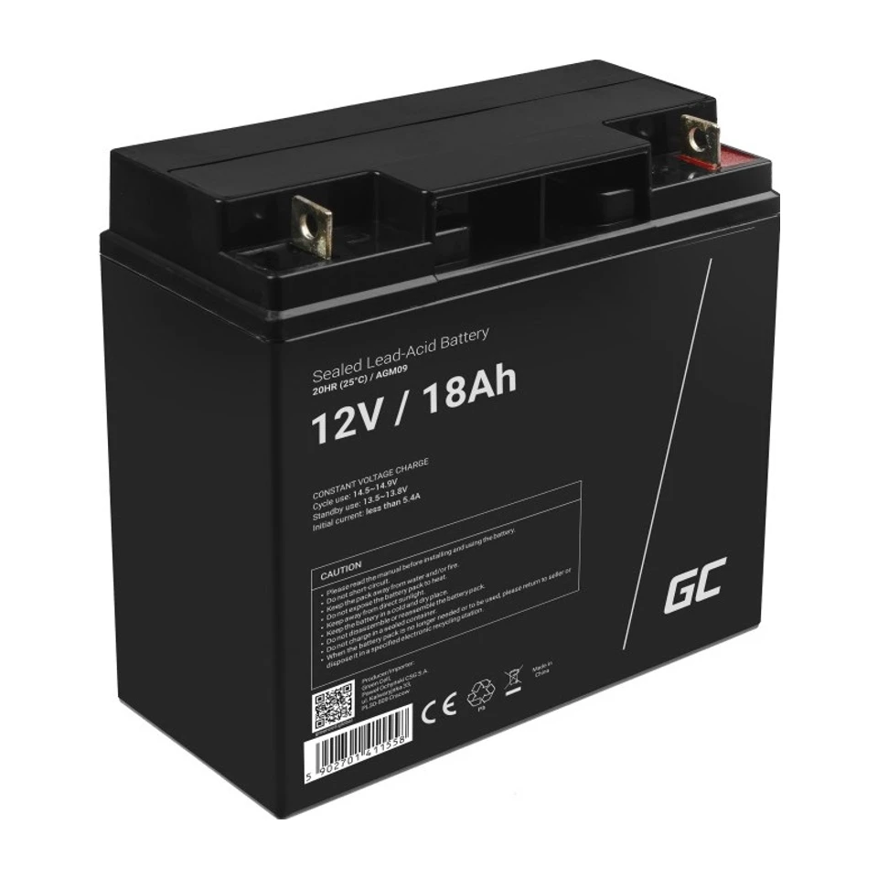 Image of Batteria ricaricabile industriale Verde Cell AGM09 al piombo sigillata (VRLA) 18000 mAh 12 V