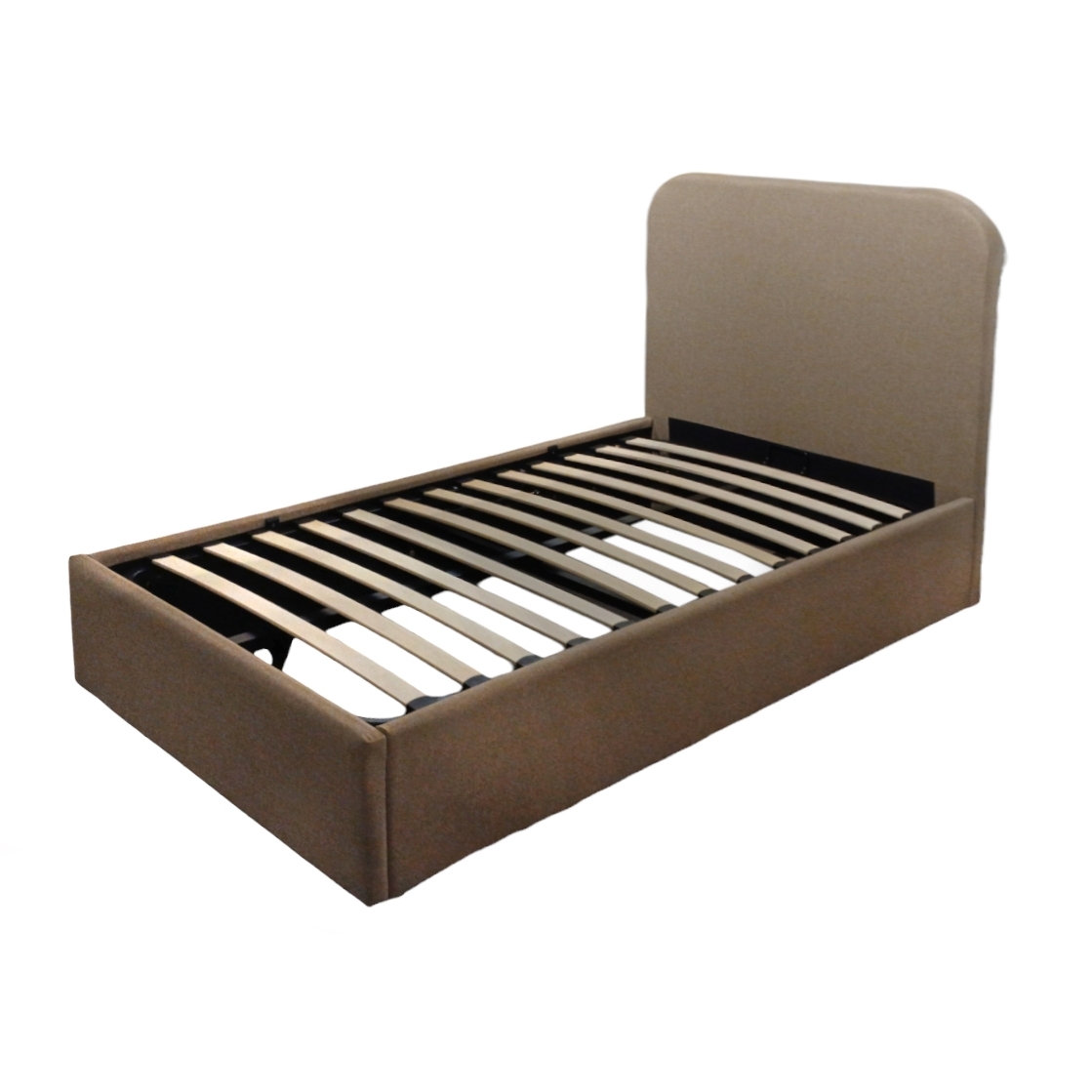 LETTO CON CONTENITORE ANDY 1 PIAZZA E MEZZA CM.120X190 IN TESSUTO COLORE CORDA