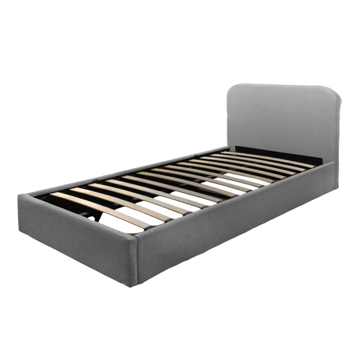 LETTO CON CONTENITORE ANDY 1 PIAZZA E MEZZA CM.120X190 IN TESSUTO COLORE GRIGIO