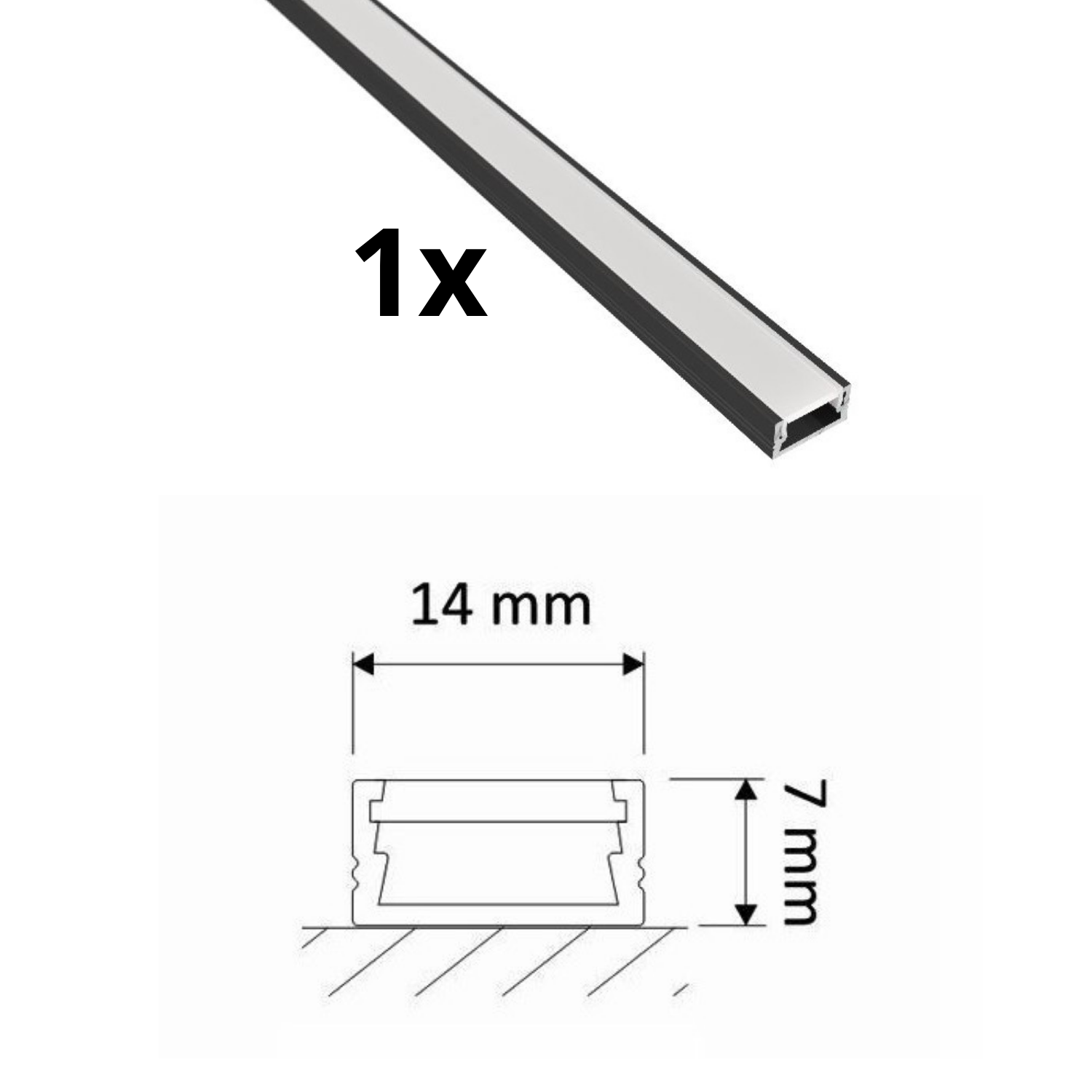Canalina Alluminio Per Led Profilo Diffusore Cover opaca NO PUNTINI LUCE 2metri - Foto 22 di 33