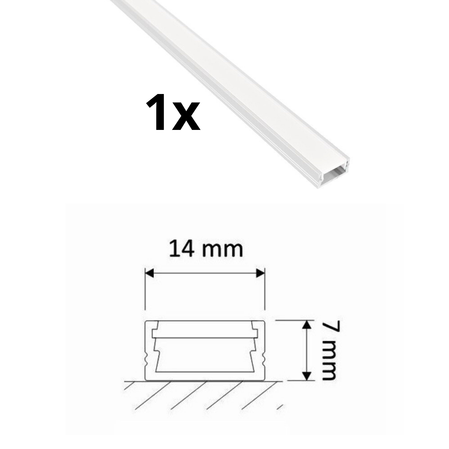 Canalina Alluminio Per Led Profilo Diffusore Cover opaca NO PUNTINI LUCE 2metri - Foto 10 di 33