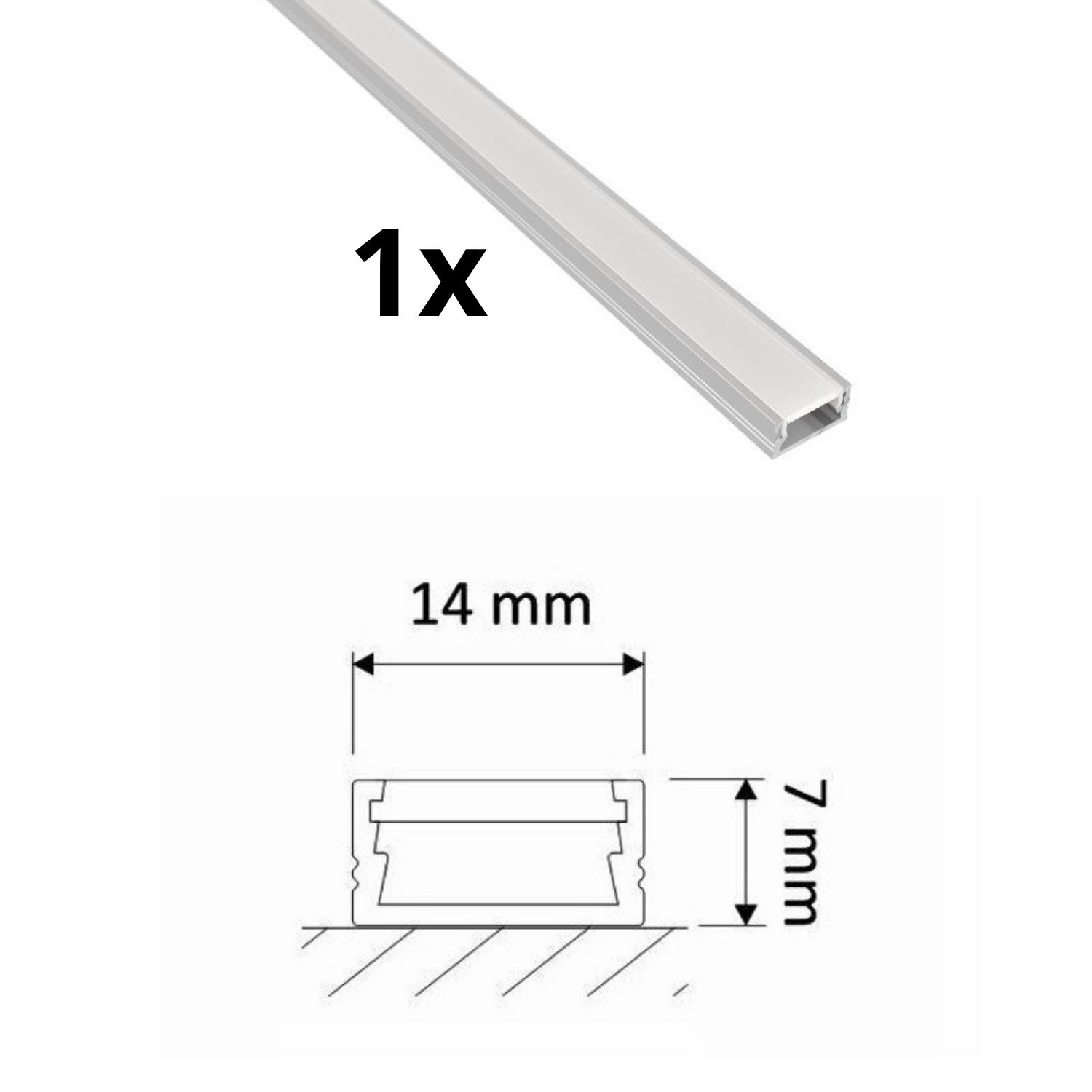 Canalina Alluminio Per Led Profilo Diffusore Cover opaca NO PUNTINI LUCE 2metri - Foto 33 di 33