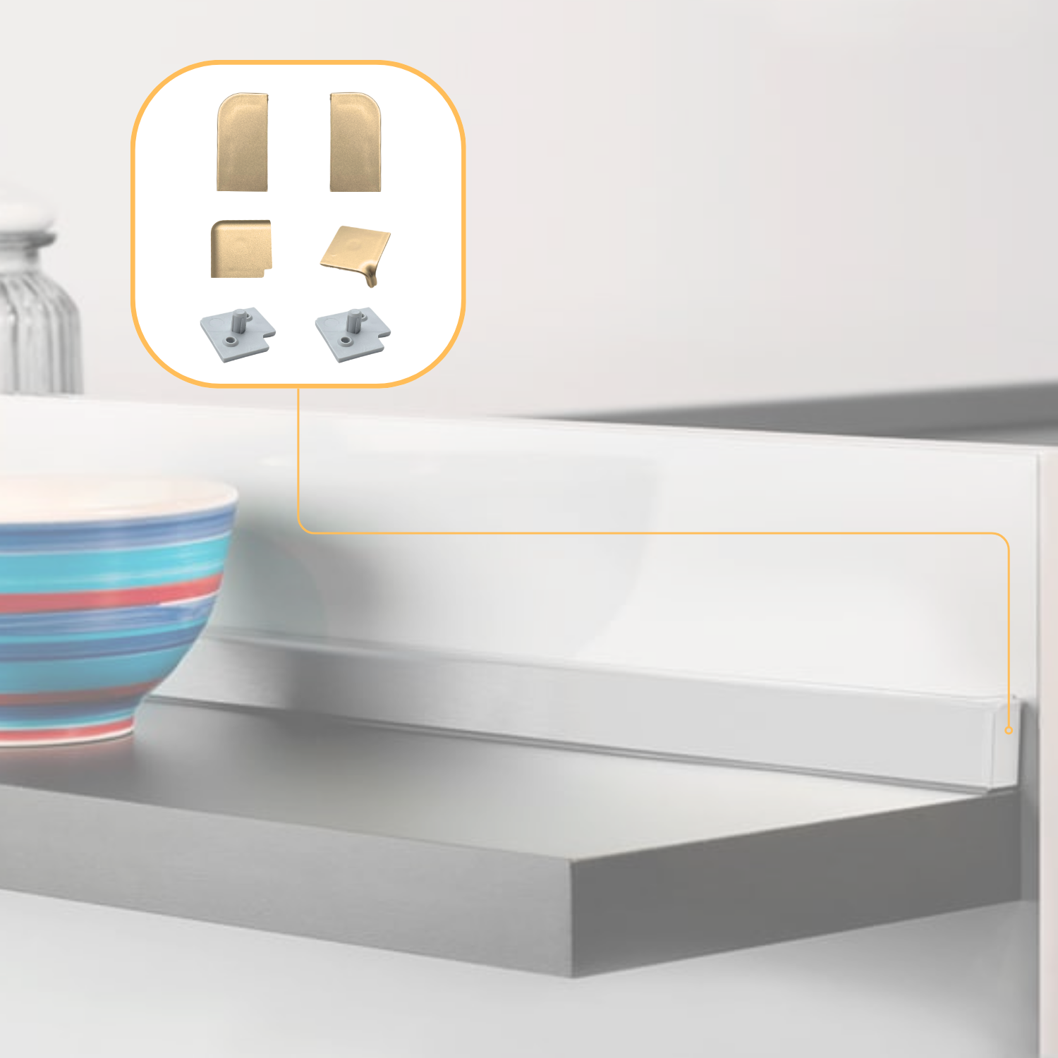 Alzatina Top Cucina Spalletta per Top 2M Accessori Snodo Inclusi Made in Italy - Foto 9 di 9