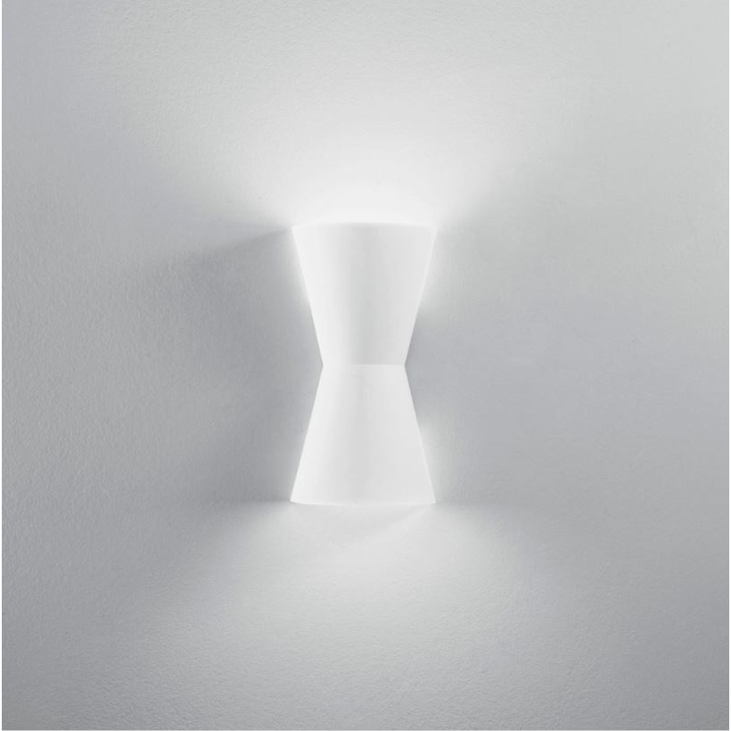 APPLIQUE CLEPSYDRA 2XE14 16X8XH30CM IN GESSO.