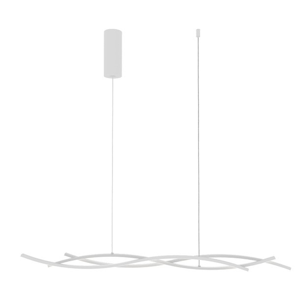 LAMPADARIO A LED KINETIC IN ALLUMINIO BIANCO 40W CM.117X105H.COLORE LUCE 3000-6000°K