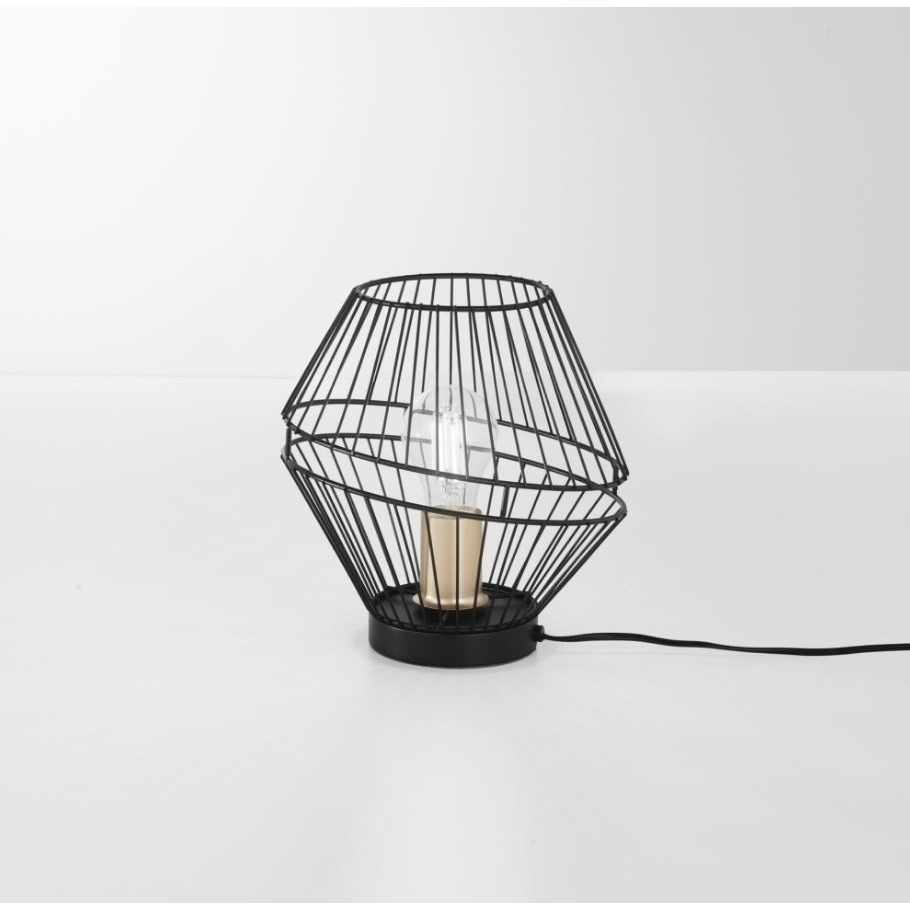 LAMPADA DA TAVOLO KIKO E27 D.25XH26CM NERO/ORO.