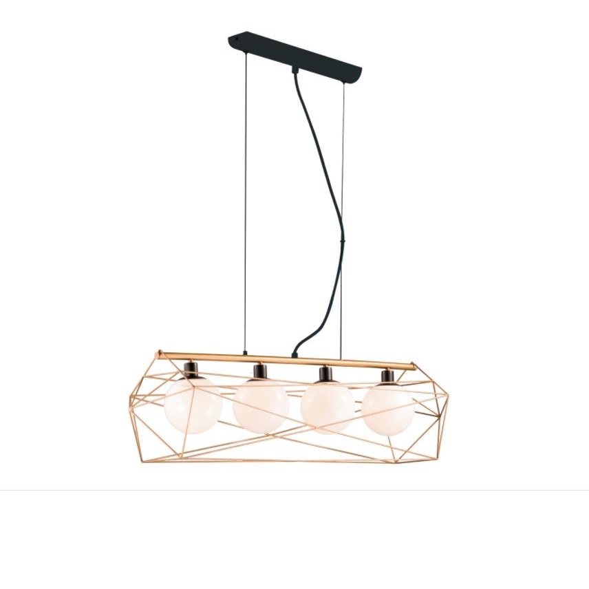 LAMPADARIO ABRAXAS 4X E27 106X31XH150CM ORO/NERO.