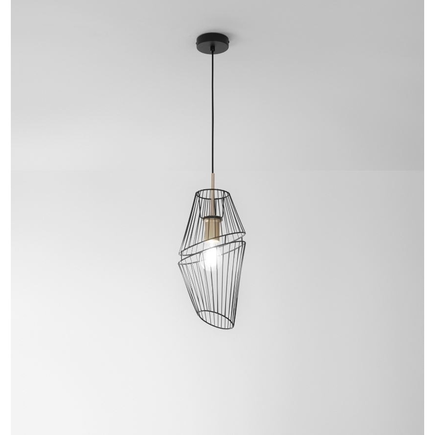 LAMPADARIO KIKO E27 D.20XH150CM NERA/ORO.