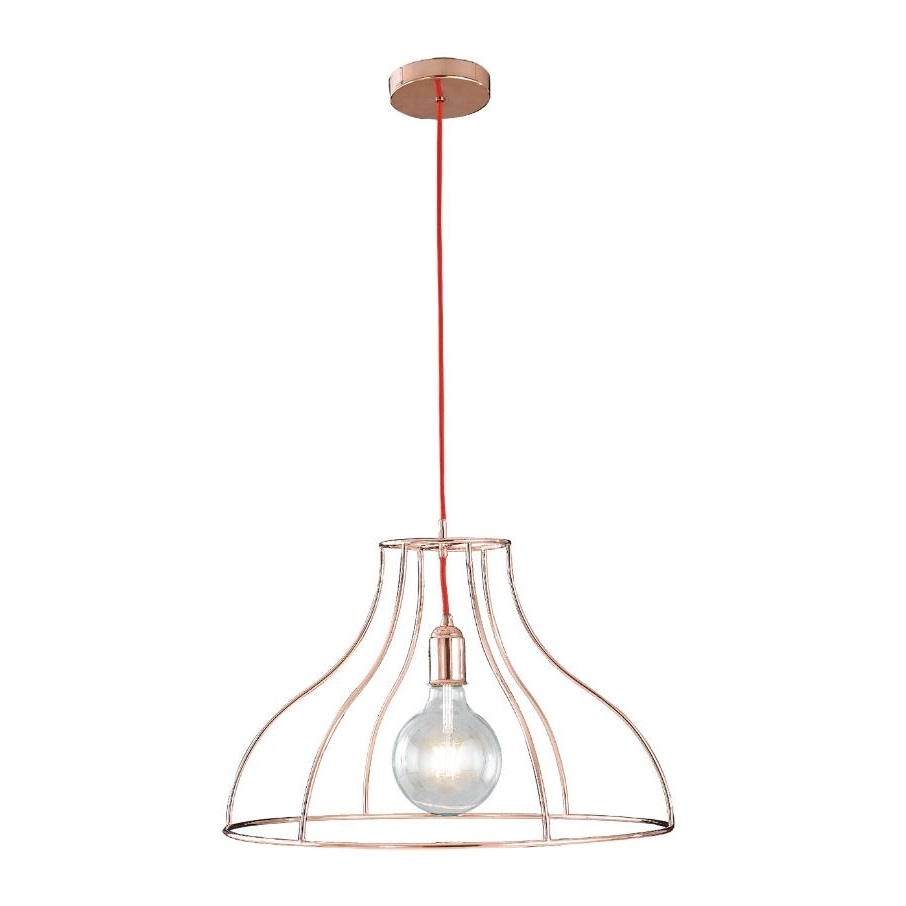 LAMPADARIO FRIDA E27 D.50XH120CM ORO ROSA/ROSSO.