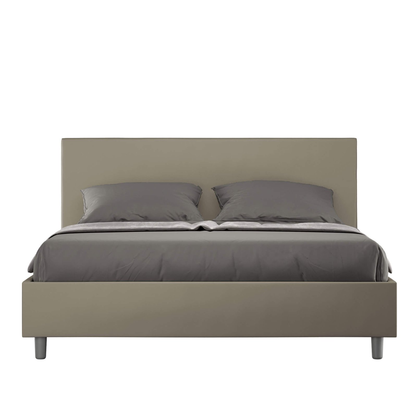 Letto Matrimoniale rivestito in Similpelle - ADELE Tipologia Letto: Alzata Doppia, Colore: Cappuccino, Dimensione Rete: 160x210