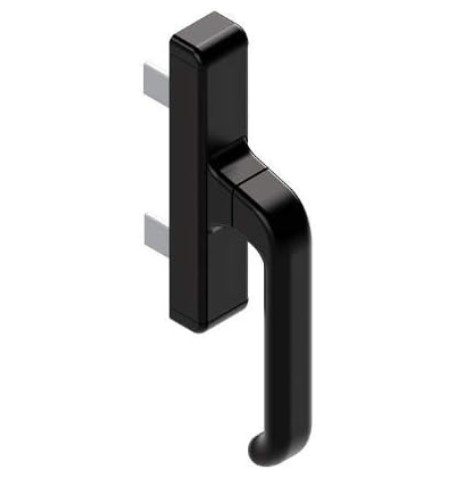 CREMONESE GIESSE 1004 MANIGLIA PER INFISSI IN ALLUMINIO ESTERNI "PERSIANA" Colore nero RAL 9005-Ambidestra Bidirezionale Apertura Esterna