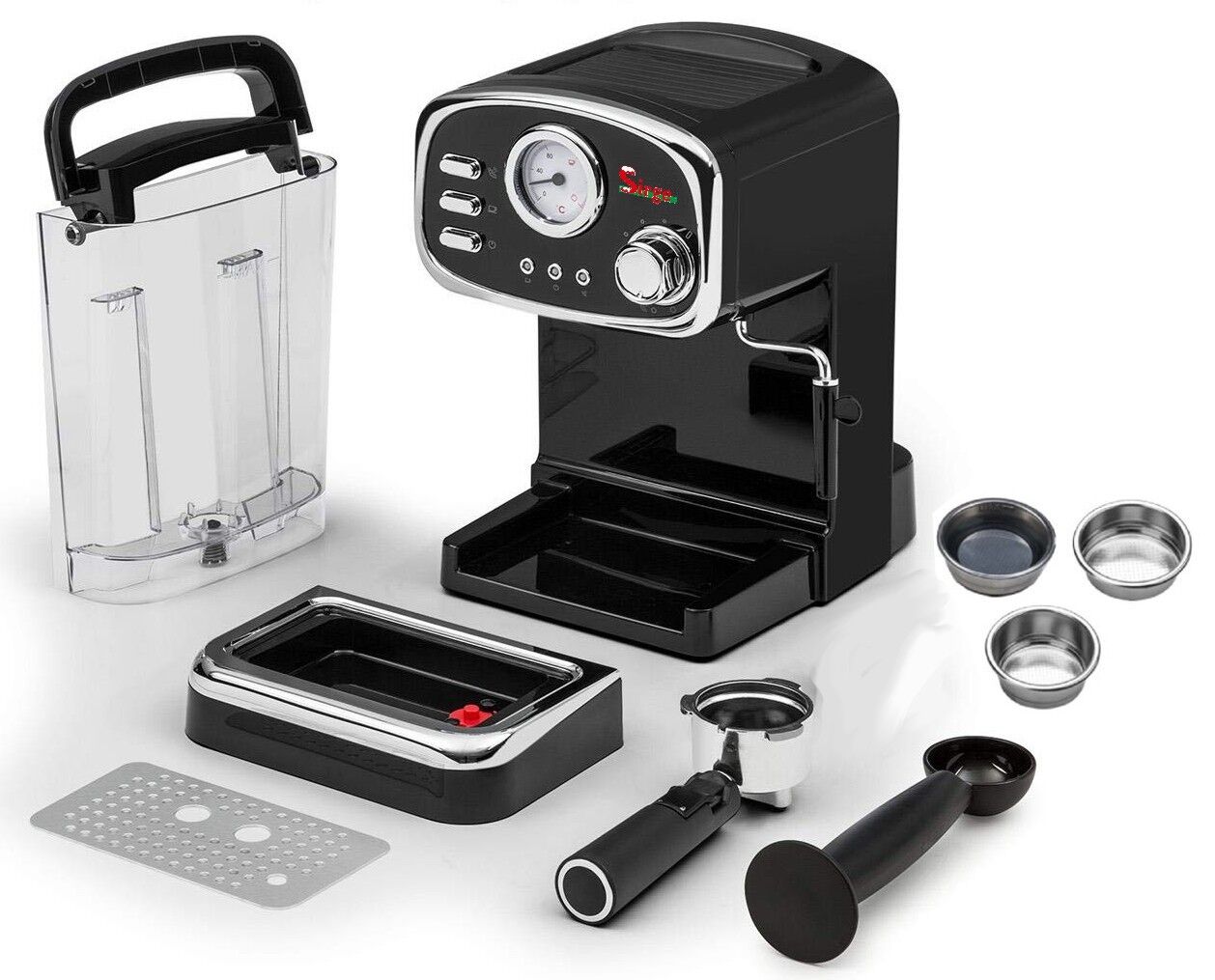 Macchina per caffè espresso e Cappuccino Retrò con 3 FILTRI polvere e cialda ESE