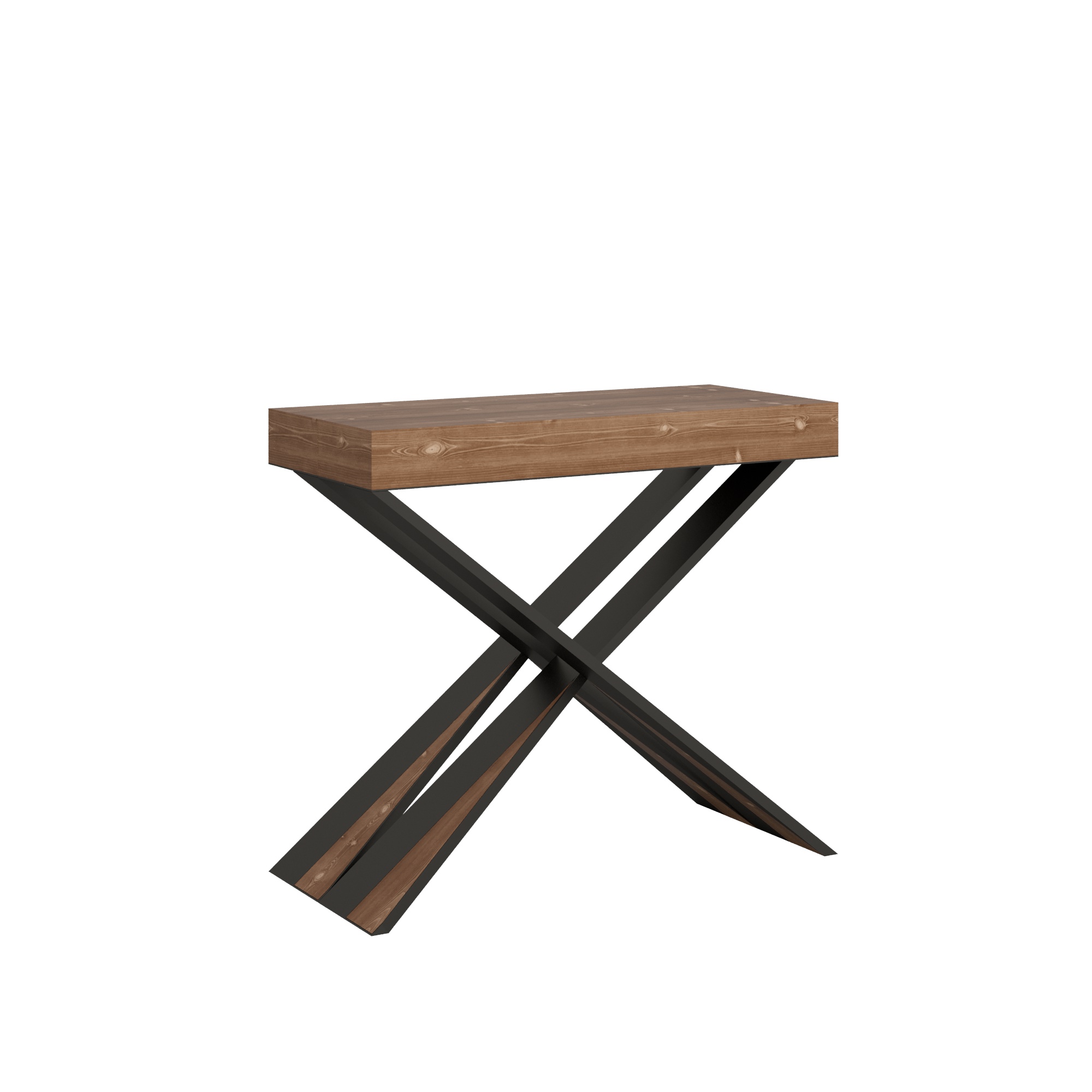 Consolle allungabile 90x40/190 cm Diagis Small Abete Tinto telaio Antracite