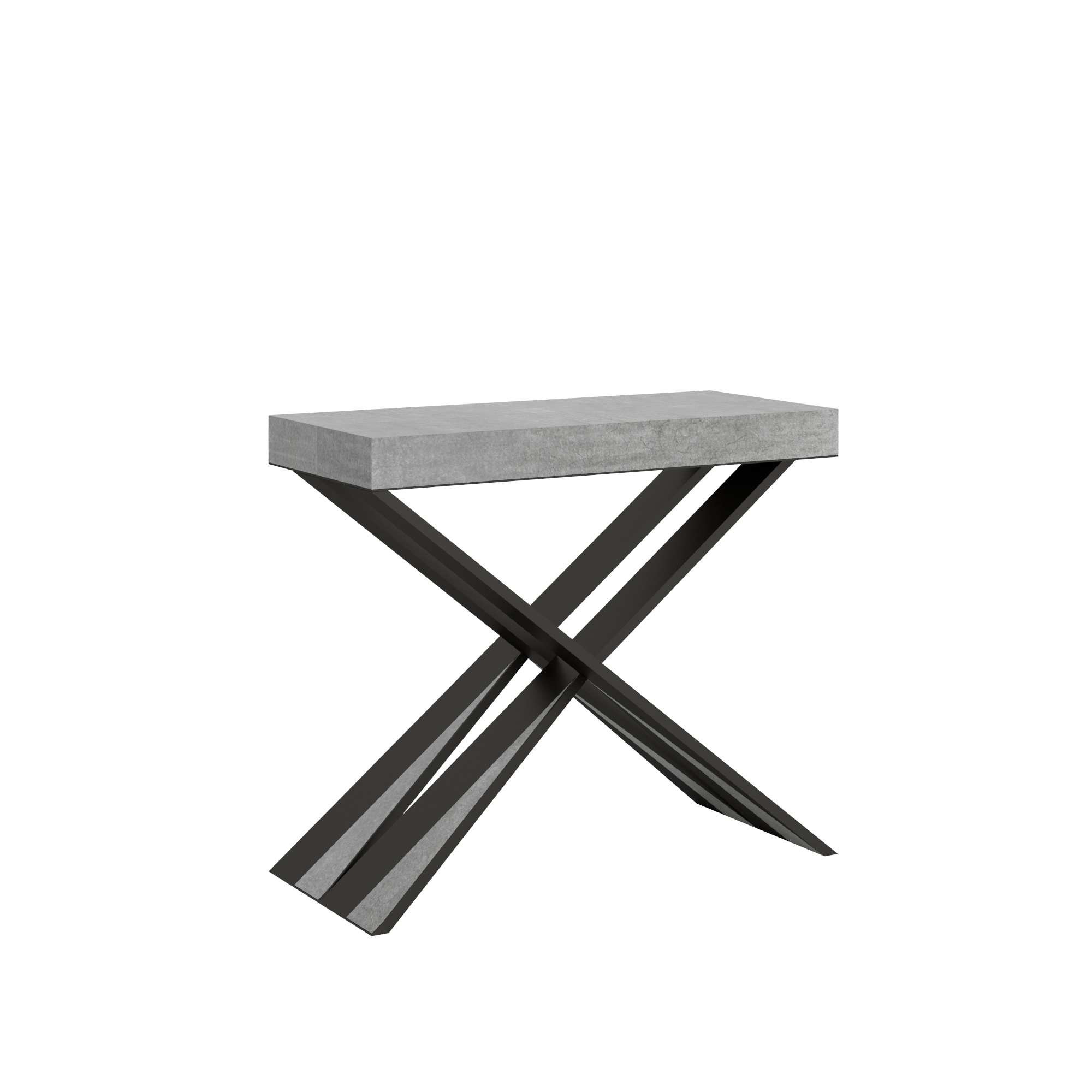 Consolle allungabile 90x40/300 cm Diagis Premium Cemento telaio Antracite