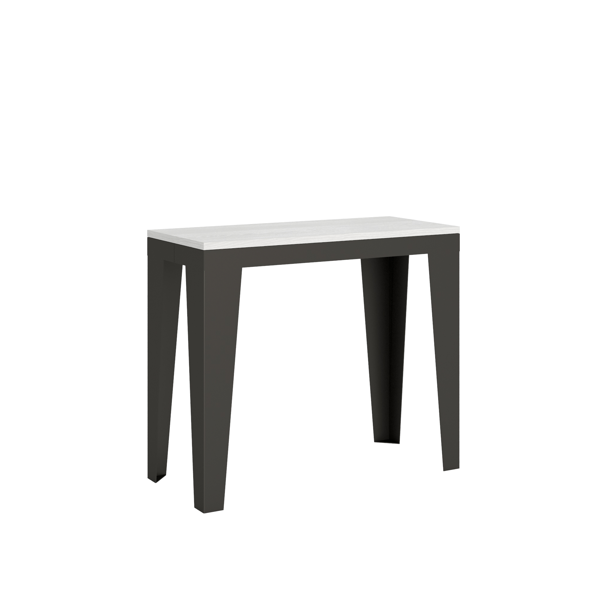 Consolle allungabile 90x40/300 cm Flaris Evolution Bianco Frassino telaio Antracite