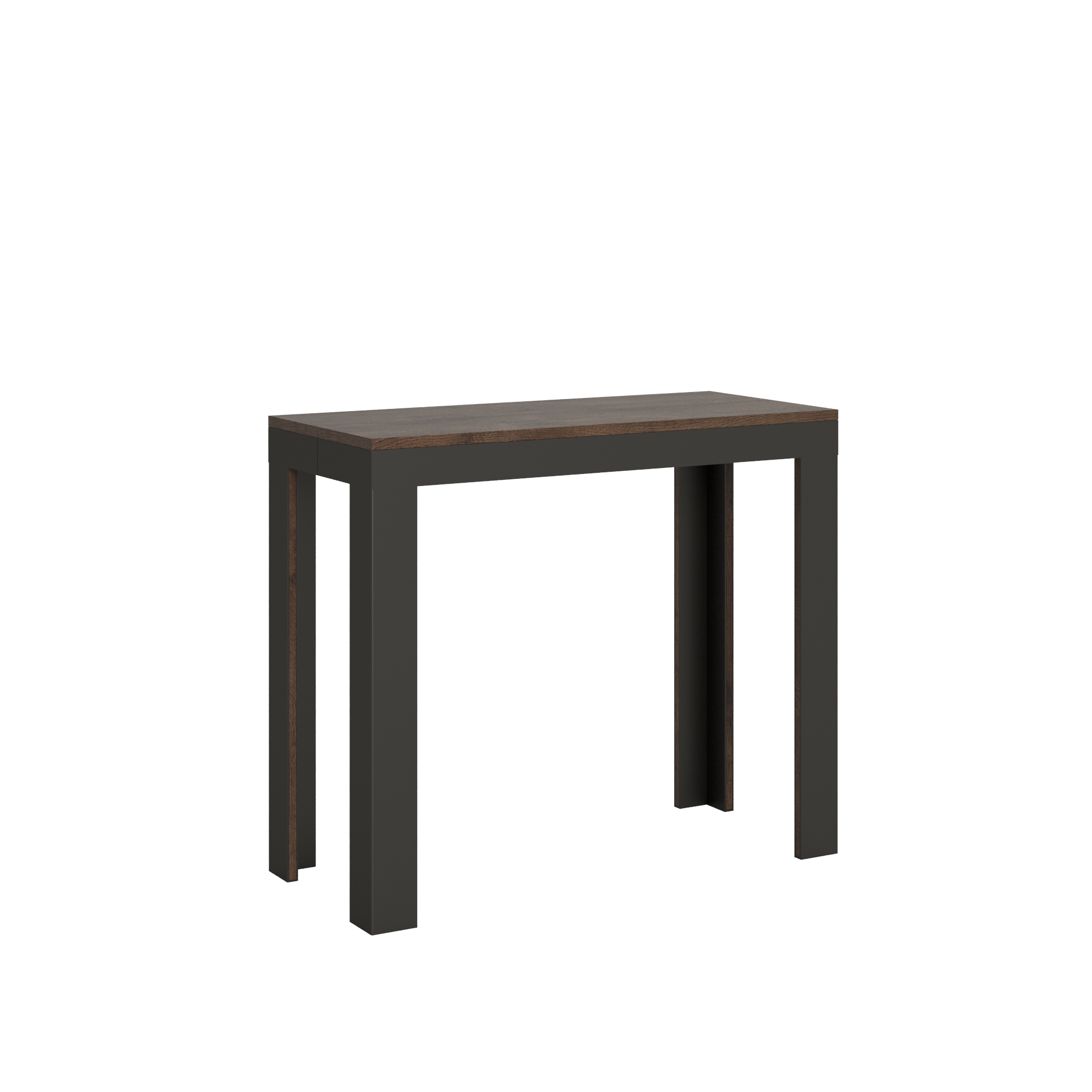 Consolle allungabile 90x40/196 cm Lineo Small Evolution Noce telaio Antracite