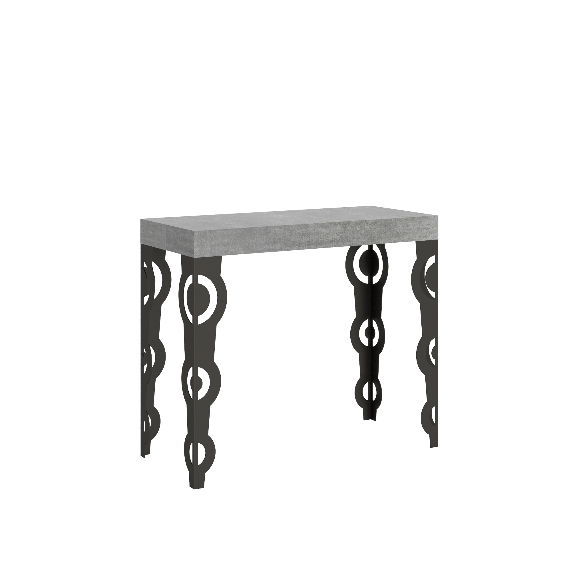 Consolle allungabile 90x40/196 cm Karamay Small Premium Cemento telaio Antracite