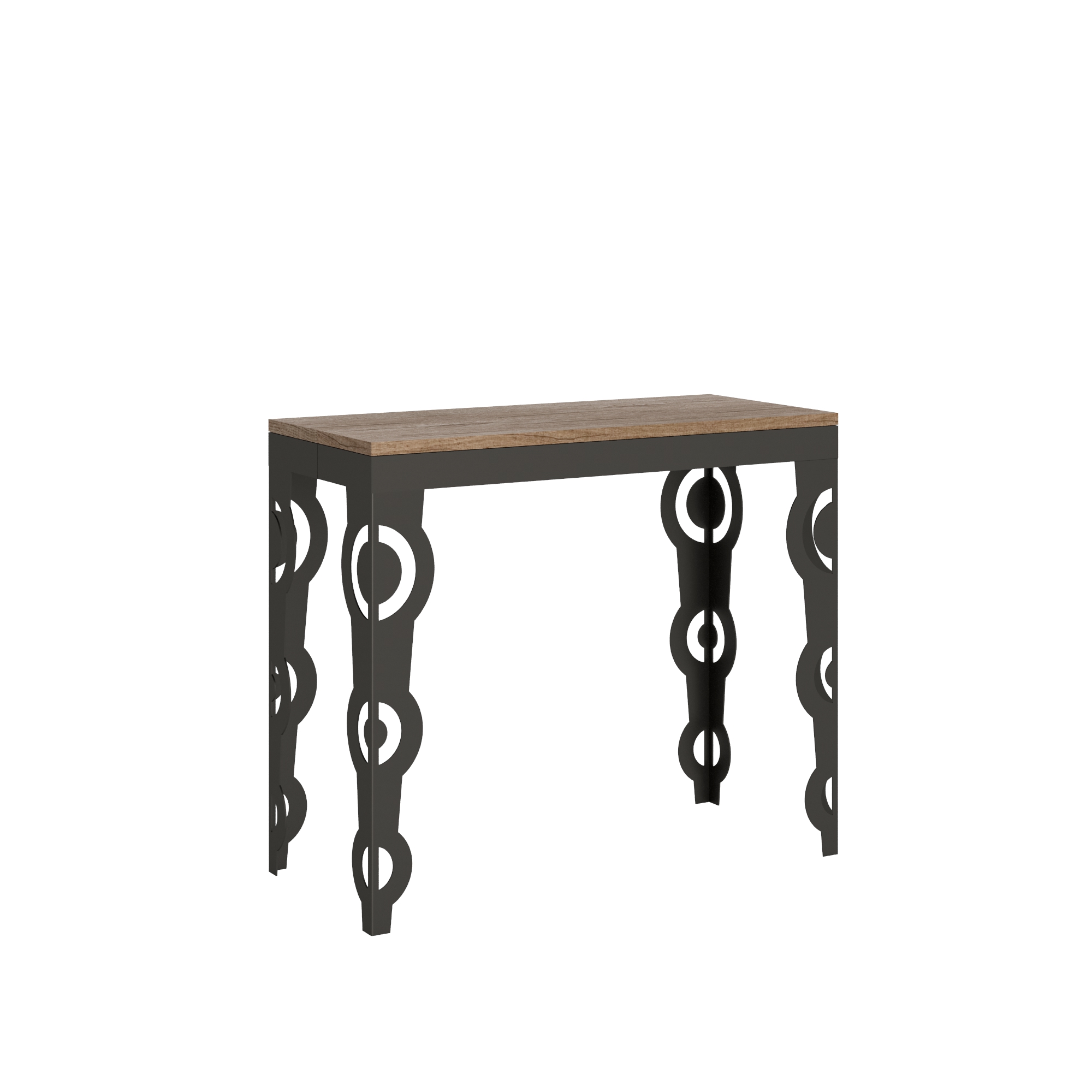 Consolle allungabile 90x40/196 cm Karayan Small Evolution Quercia Natura telaio Antracite