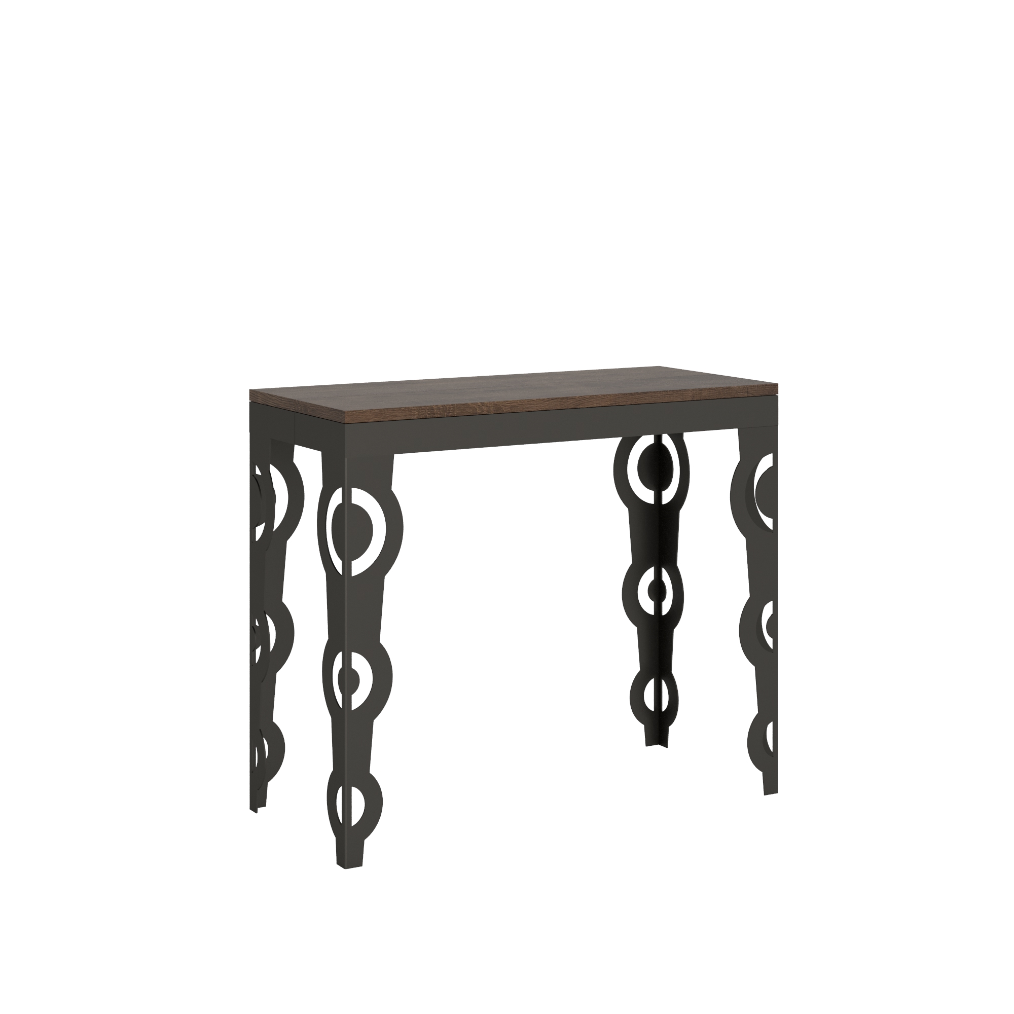 Consolle allungabile 90x40/196 cm Karayan Small Evolution Noce telaio Antracite