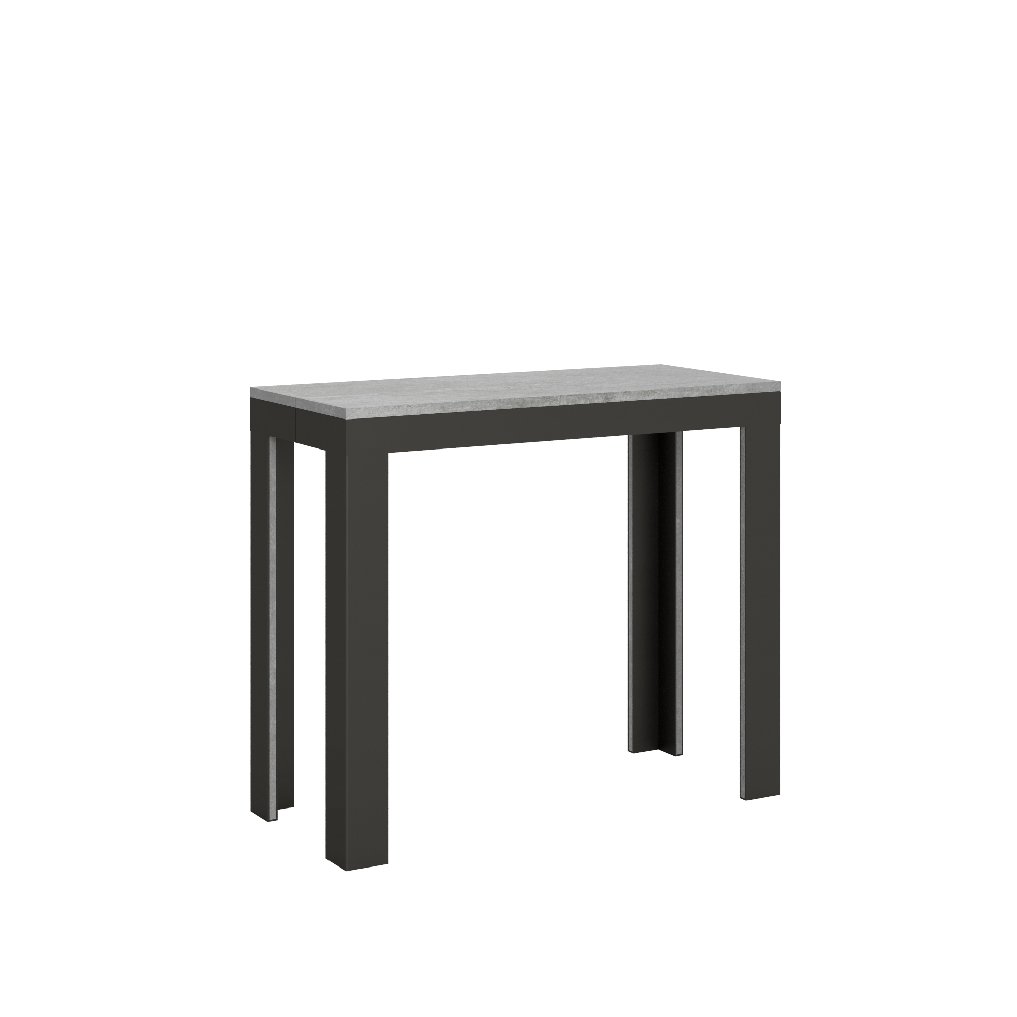 Consolle allungabile 90x40/196 cm Lineo Small Evolution Cemento telaio Antracite