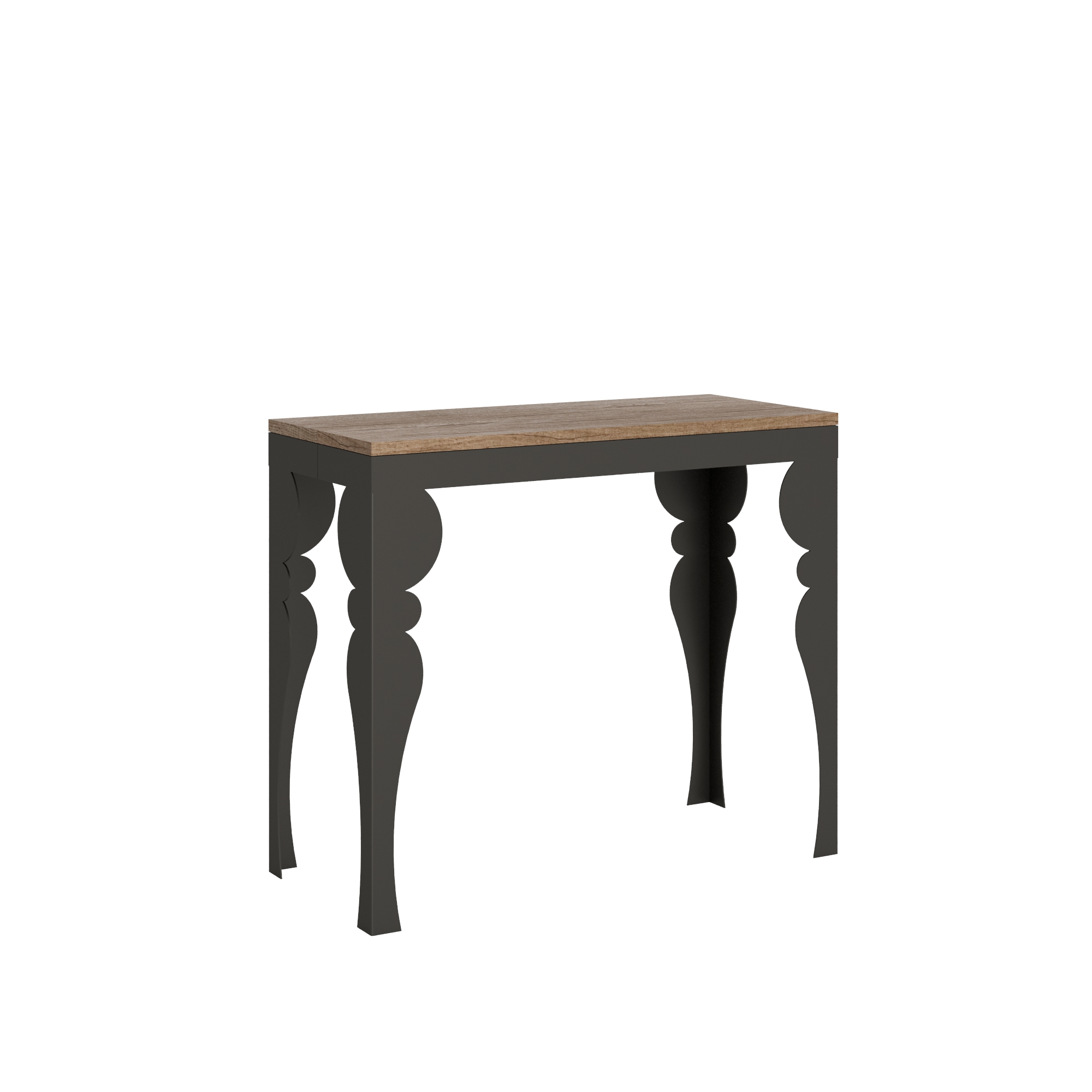 Consolle allungabile 90x40/196 cm Paxor Small Evolution Quercia Natura telaio Antracite
