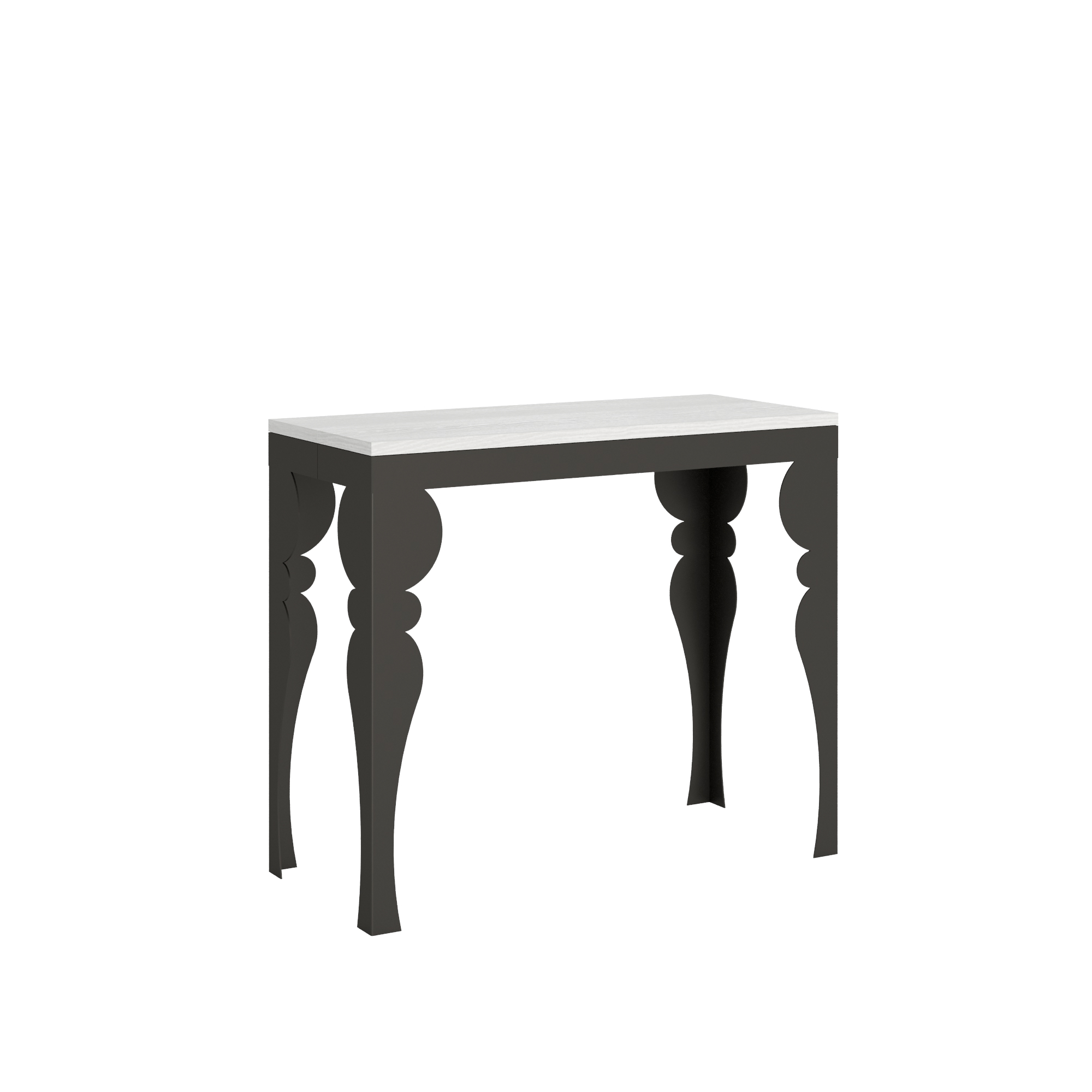 Consolle allungabile 90x40/196 cm Paxor Small Evolution Bianco Frassino telaio Antracite