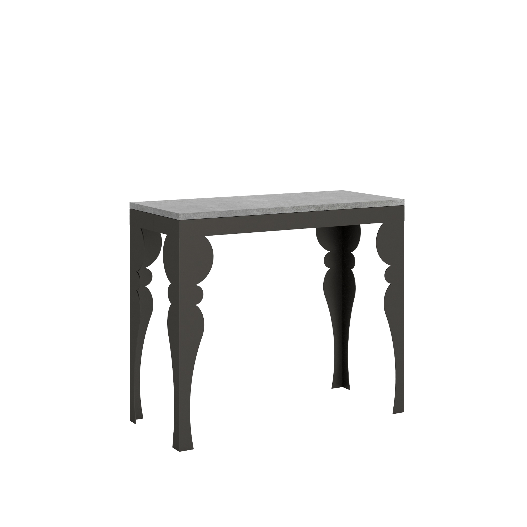 Consolle allungabile 90x40/300 cm Paxor Evolution Cemento telaio Antracite