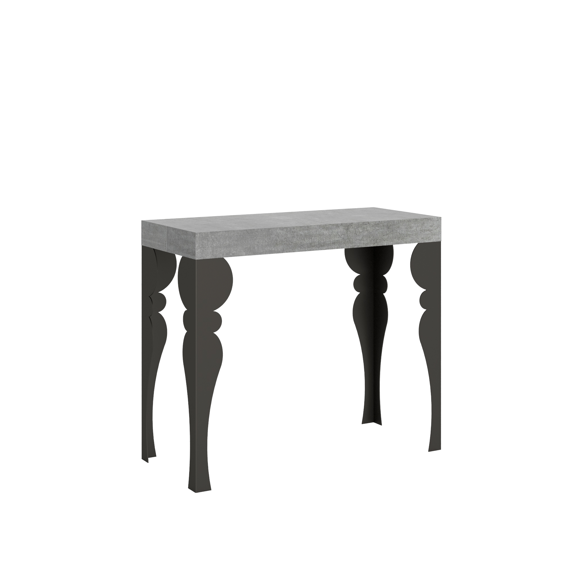 Consolle allungabile 90x40/300 cm Paxor Premium Cemento telaio Antracite