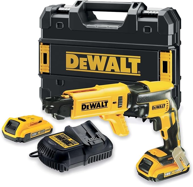 Avvitatore cartongesso DeWalt 18V 4.400 RPM con batterie e caricatore viti DCF620D2K