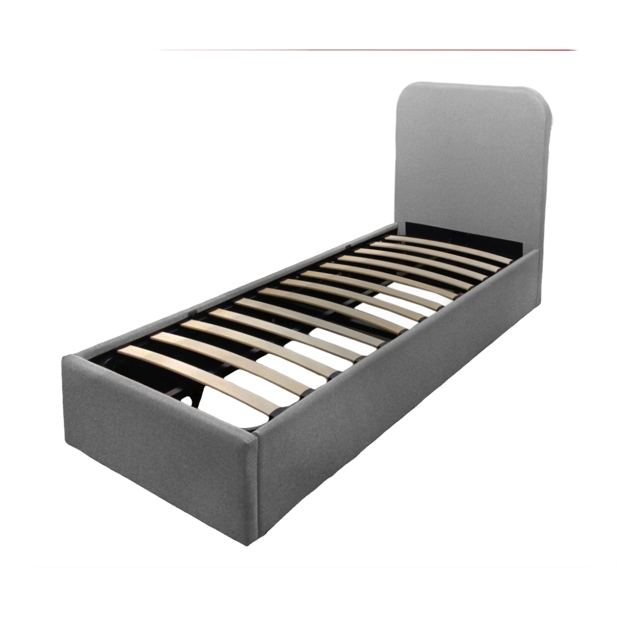 LETTO ANDY CON CONTENITORE SINGOLO IN TESSUTO COLORE GRIGIO CM.80X190