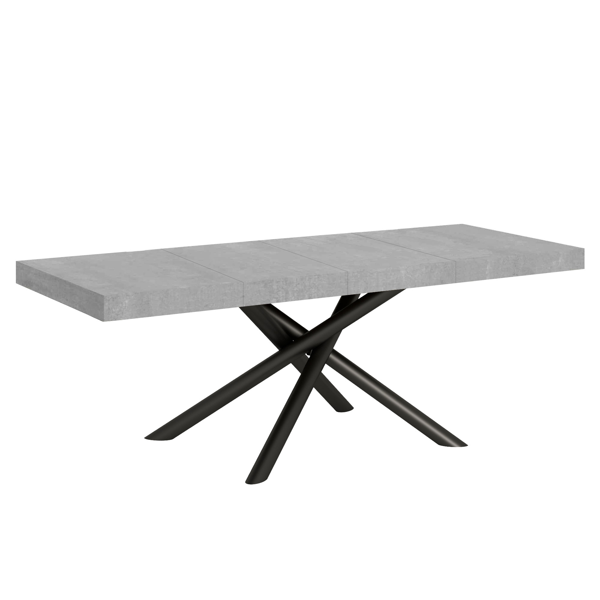 Tavolo allungabile 90x160/420 cm Famaris Premium cemento telaio Antracite
