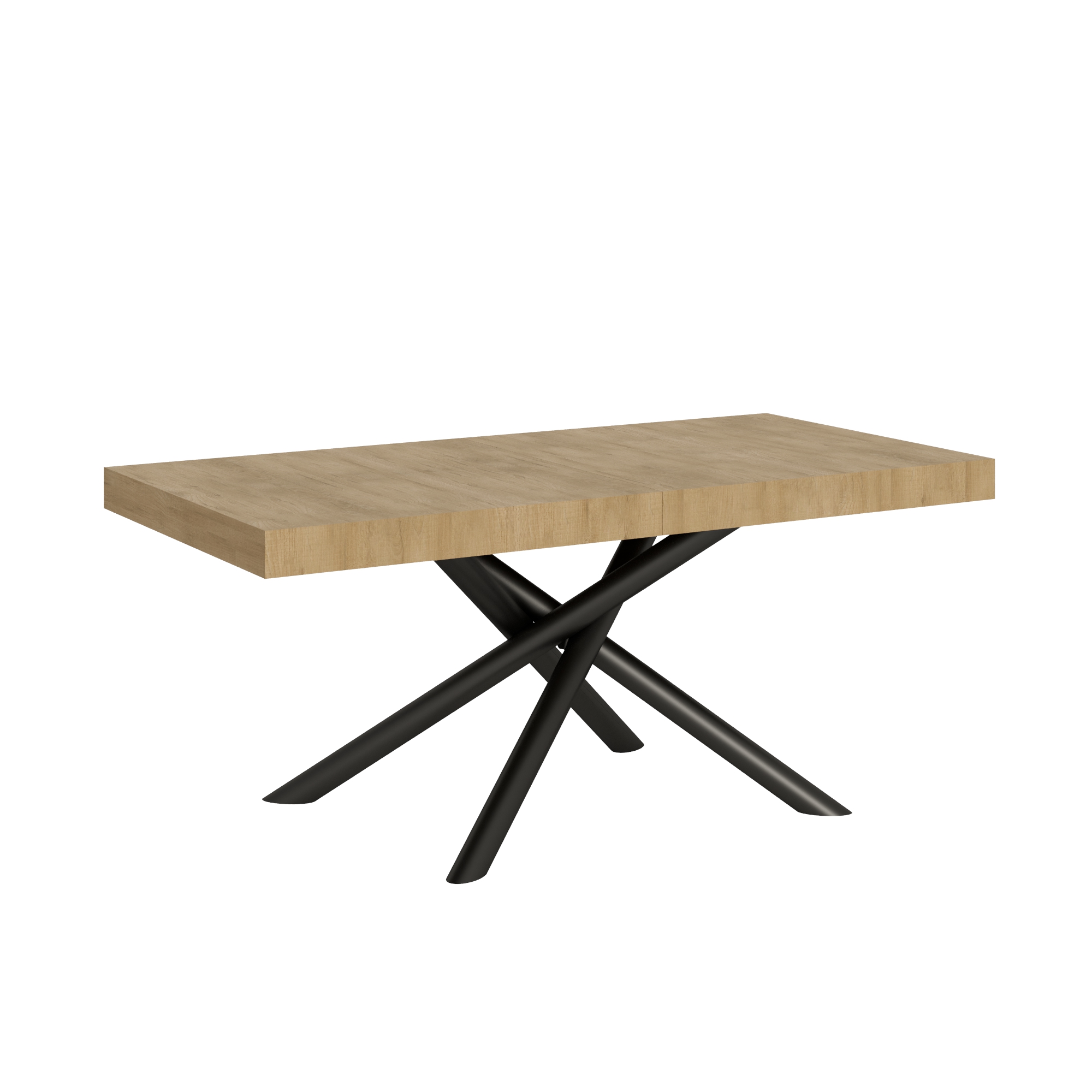 Tavolo allungabile 90x180/284 cm Famaris Quercia Natura telaio Antracite