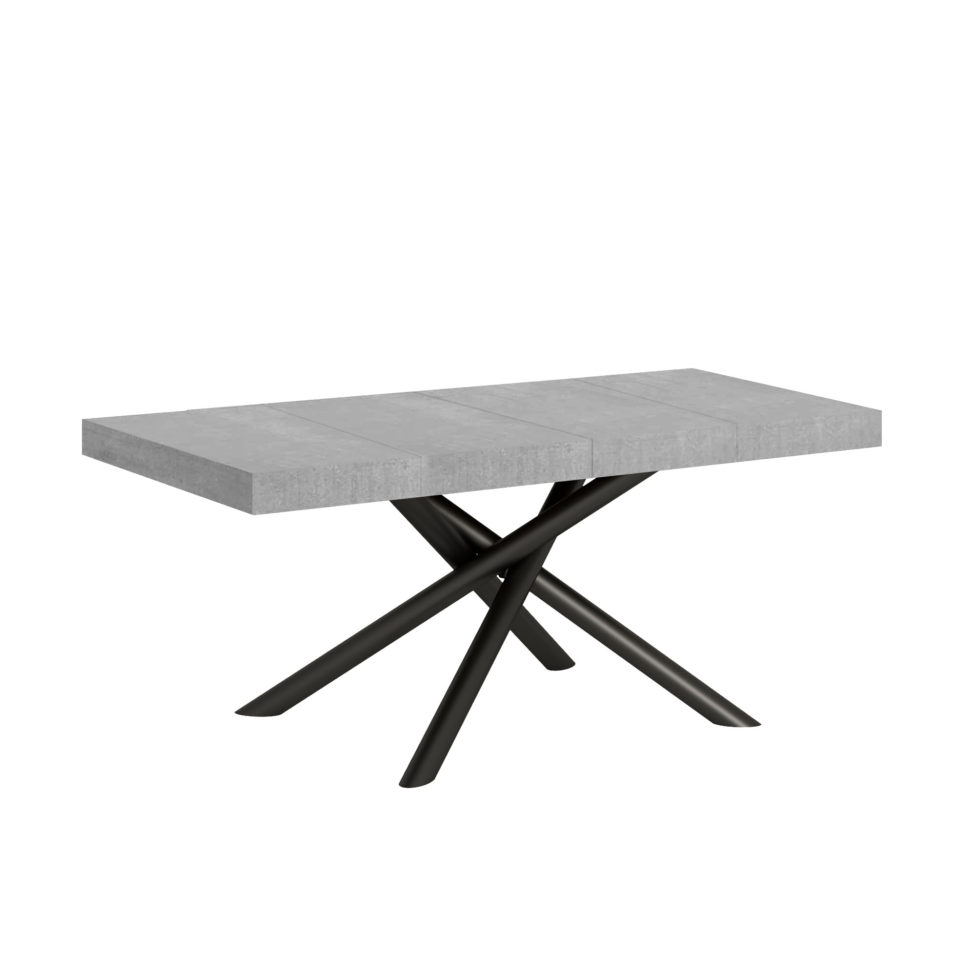Tavolo allungabile 90x140/400 cm Famaris Premium cemento telaio Antracite