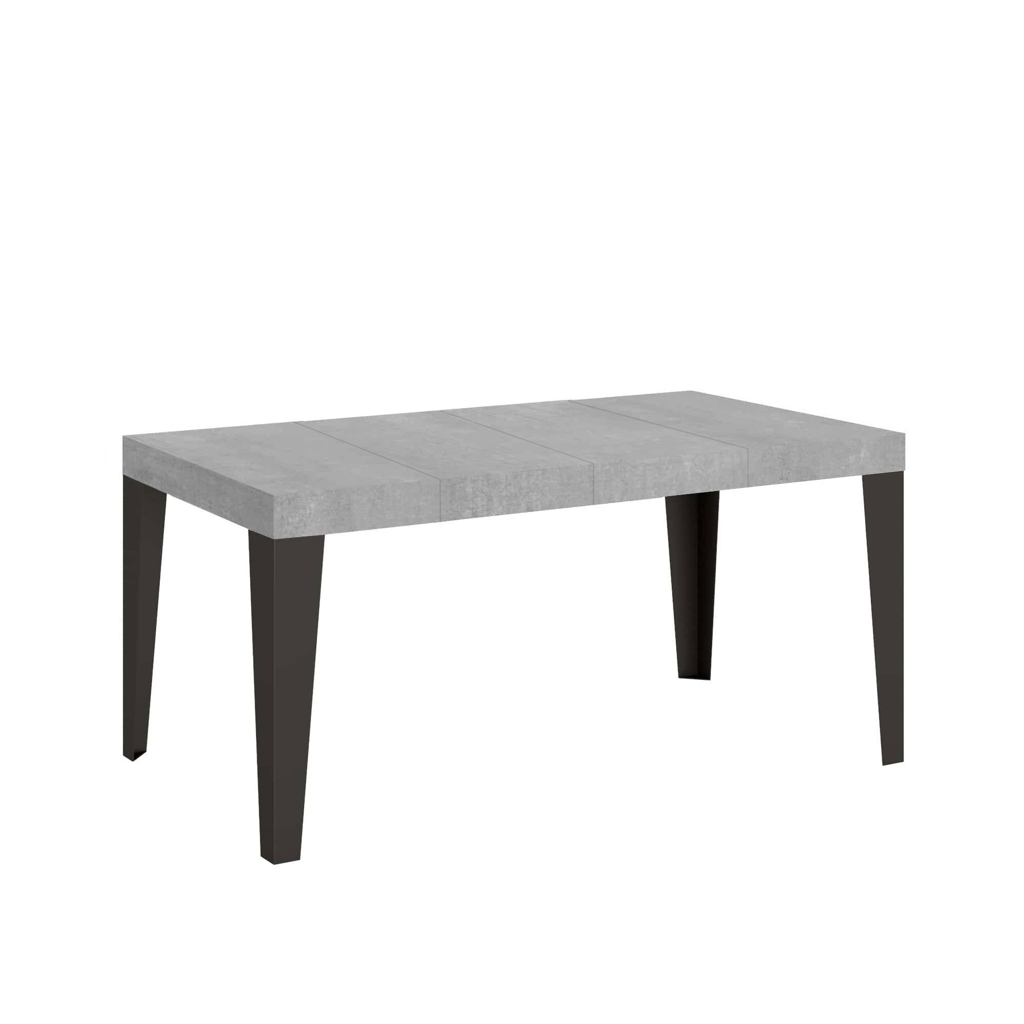 Tavolo allungabile 90x140/400 cm Flaris Premium cemento telaio Antracite