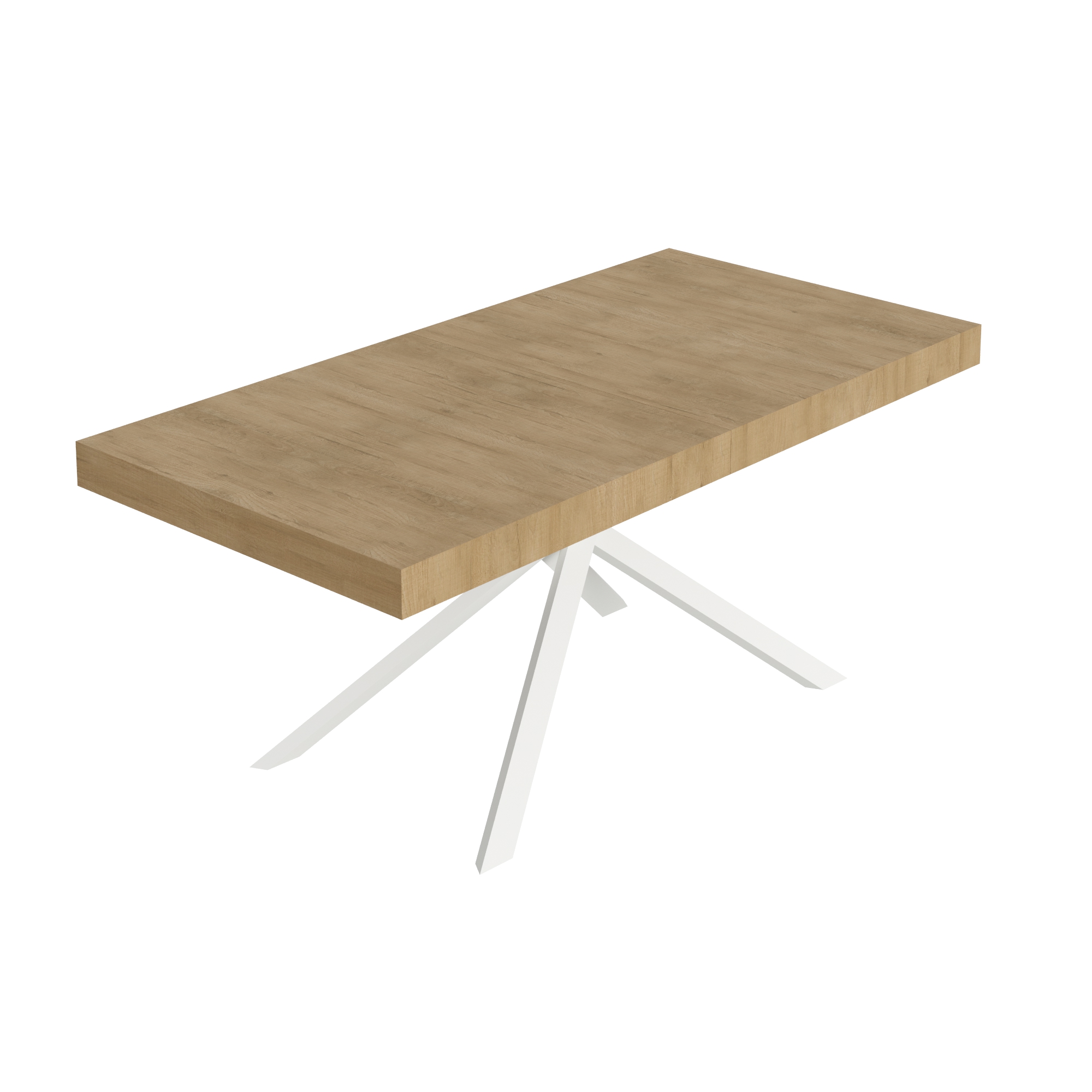 Tavolo allungabile 90x180/284 cm Niketis quercia natura gambe bianche
