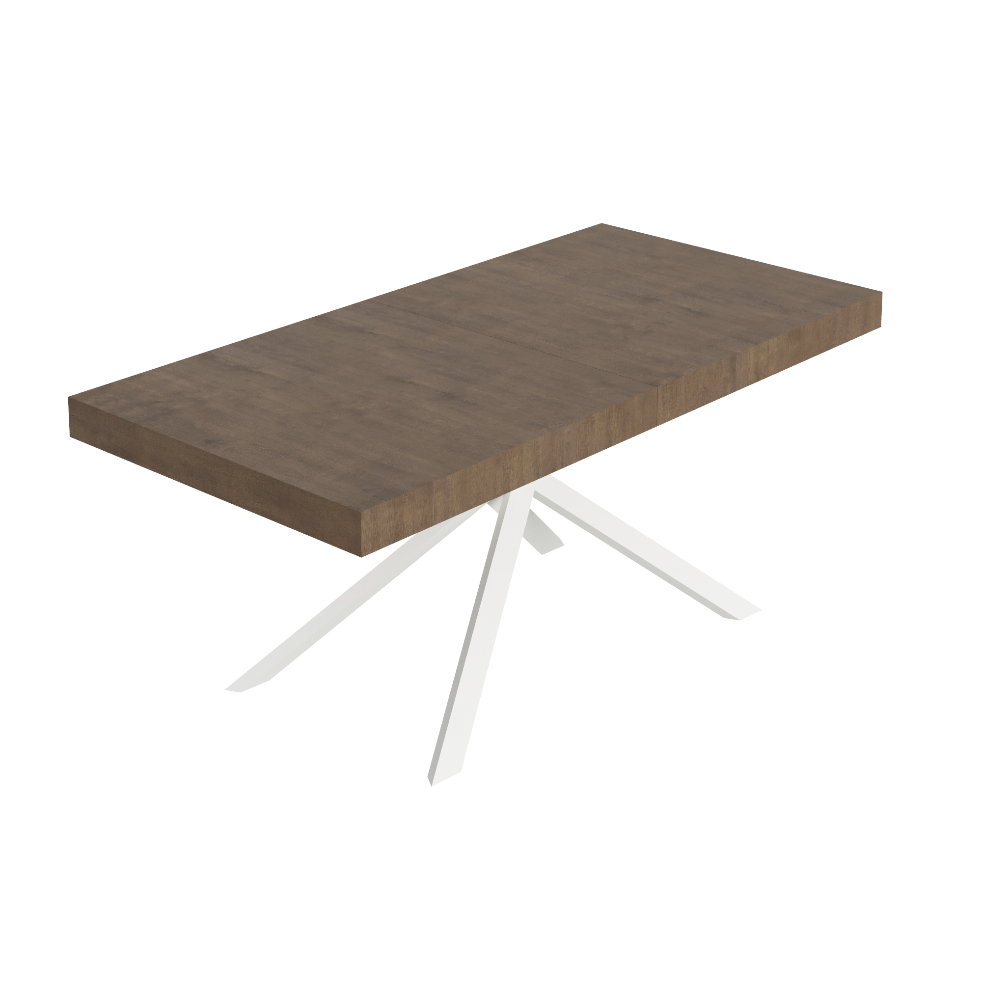 Tavolo allungabile 90x200/460 cm Niketis noce gambe bianche