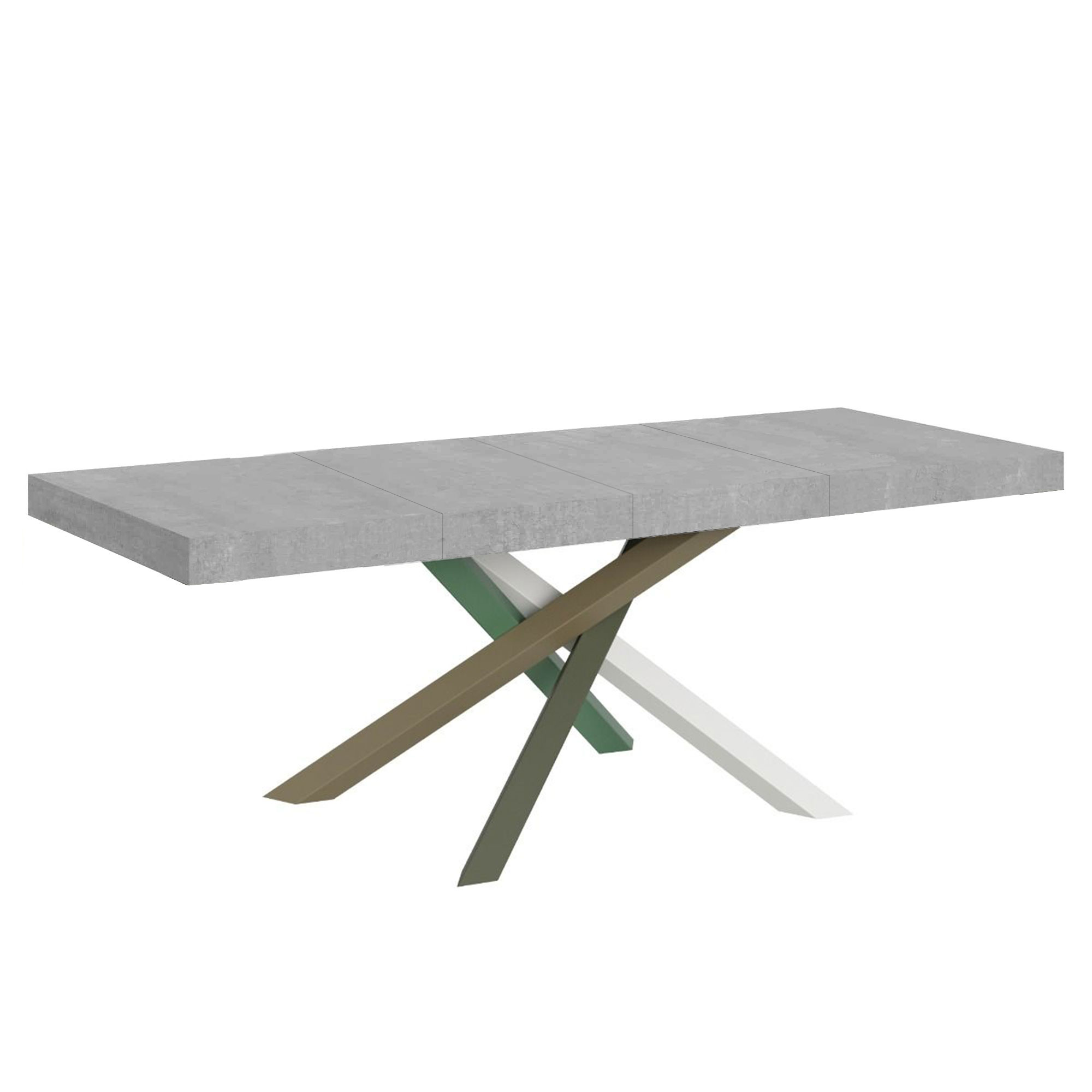 Tavolo allungabile 90x200/304 cm Volta Premium cemento telaio 4/A
