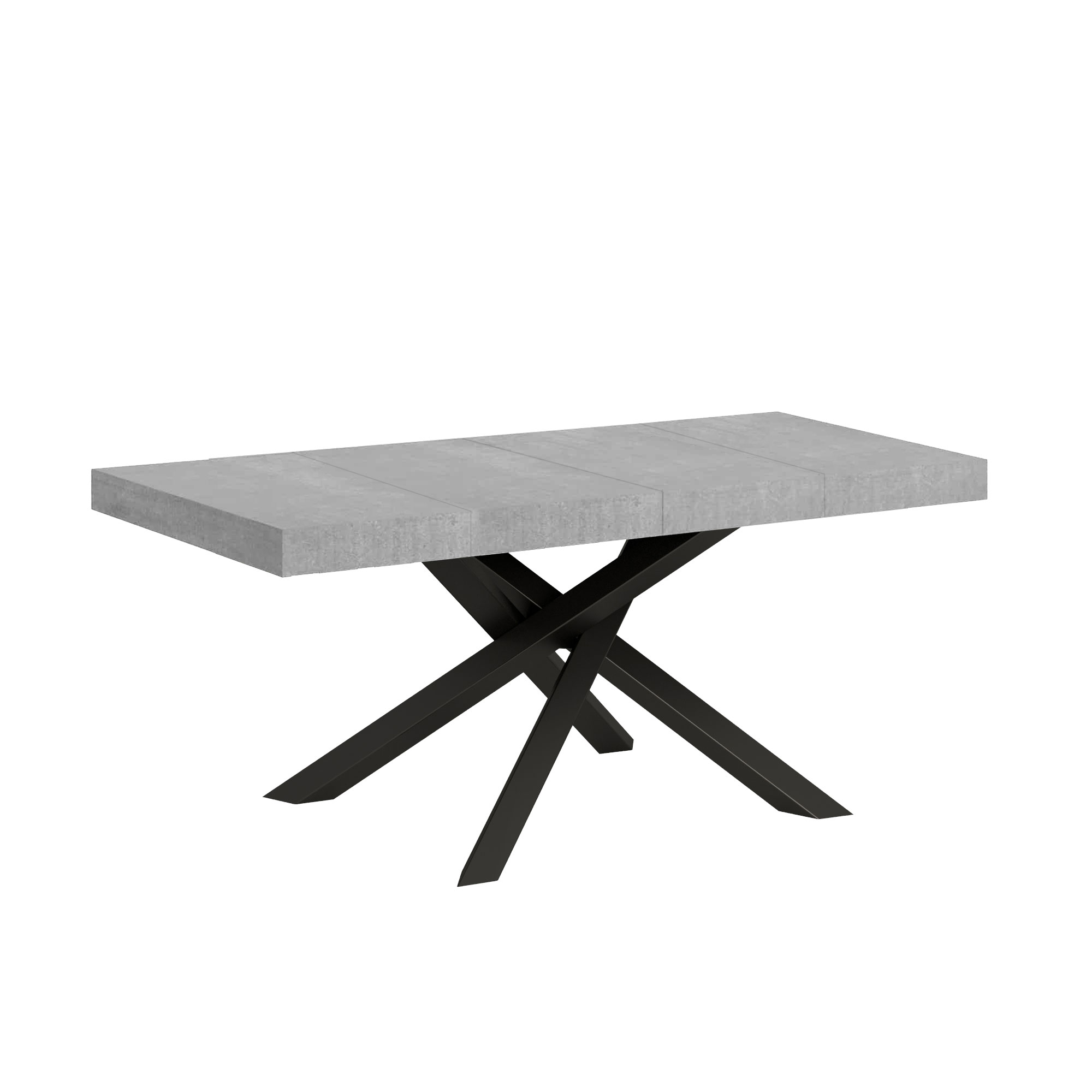 Tavolo allungabile 90x130/234 cm Volta Premium Cemento telaio Antracite