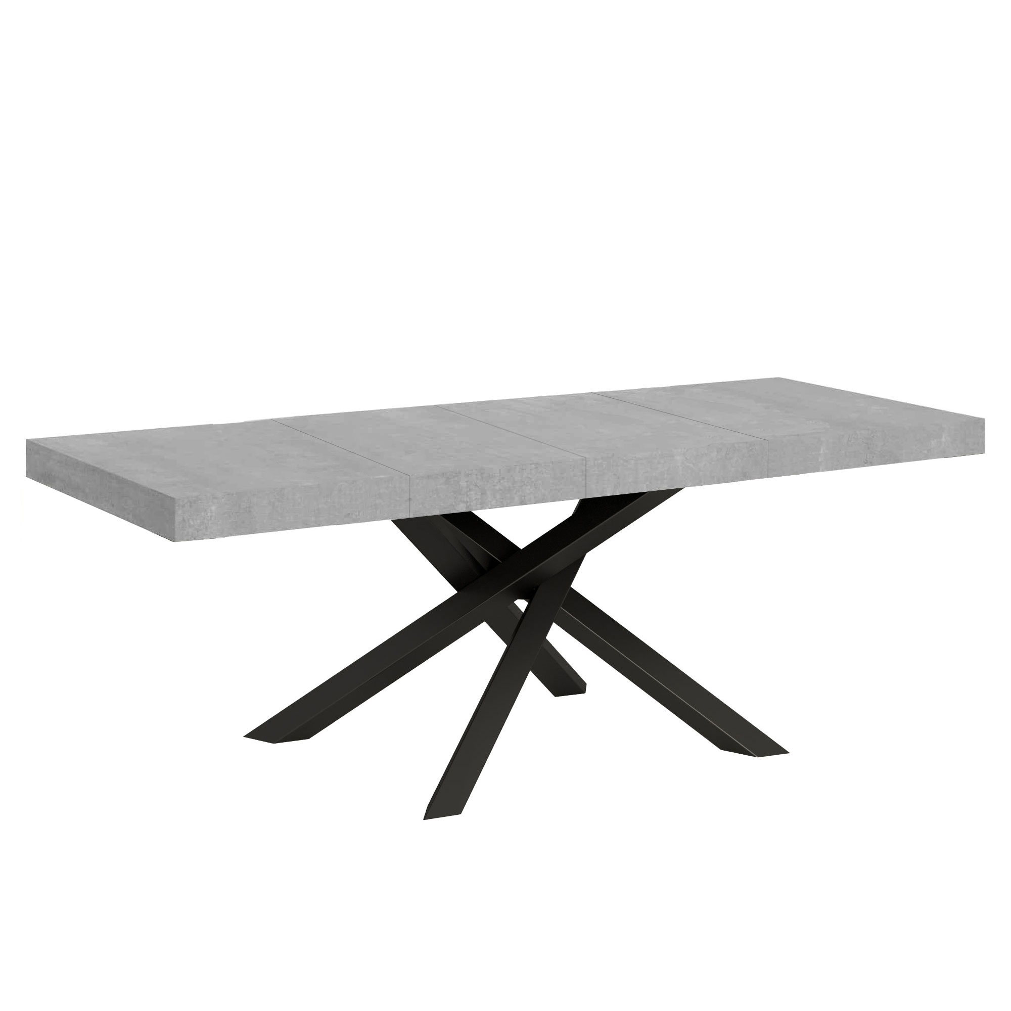 Tavolo allungabile 90x200/304 cm Volta Premium cemento telaio Antracite