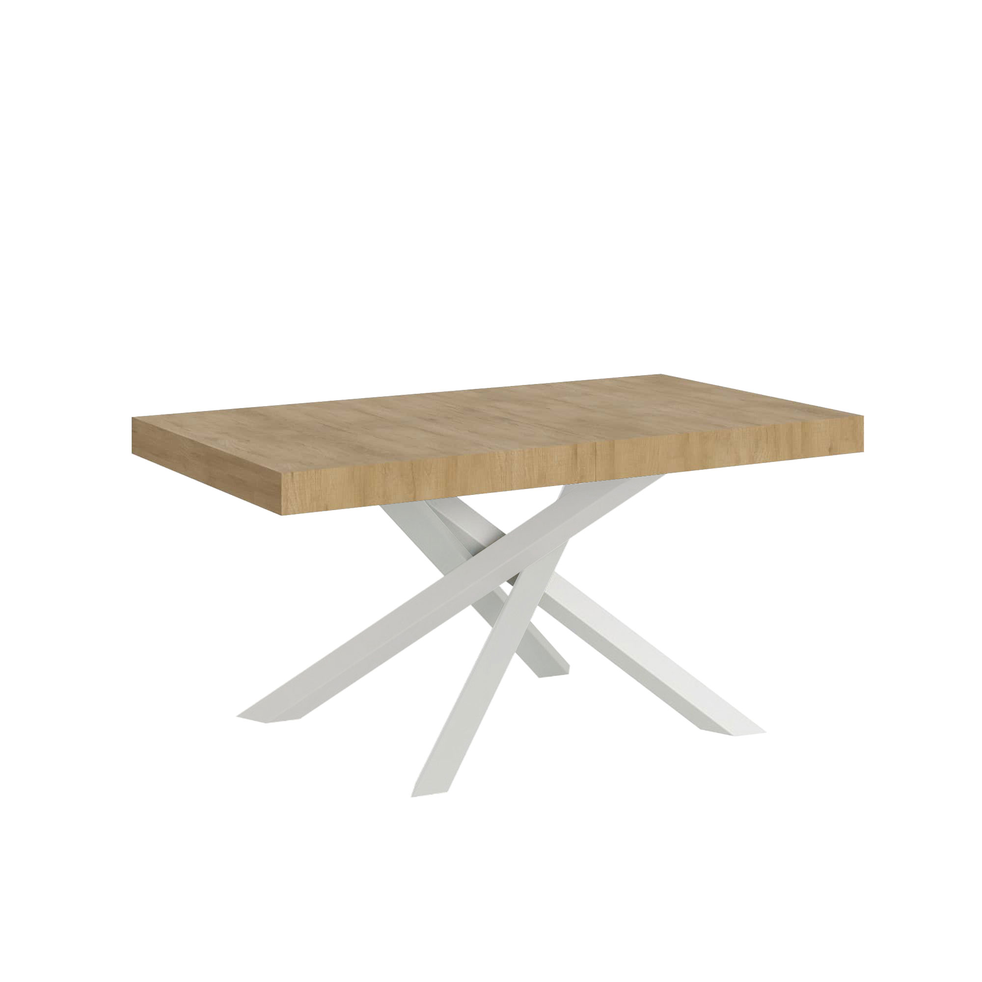 Tavolo allungabile 90x180/284 cm Volta quercia natura telaio bianco