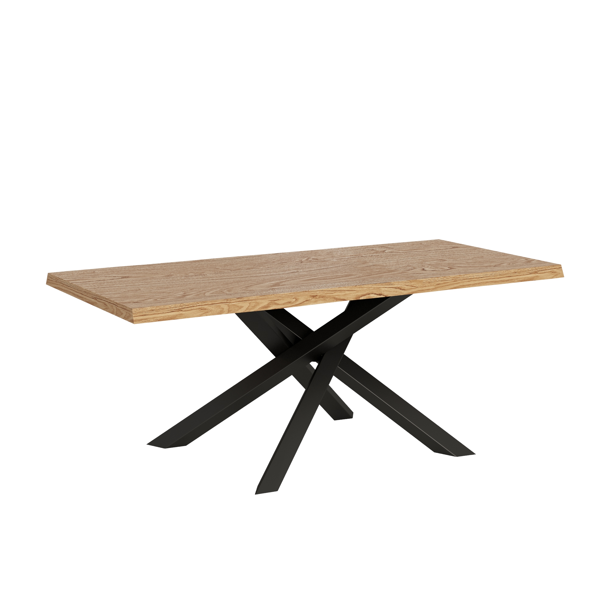 Tavolo allungabile 90x200/250 cm Versalux scortecciato rovere gambe antracite