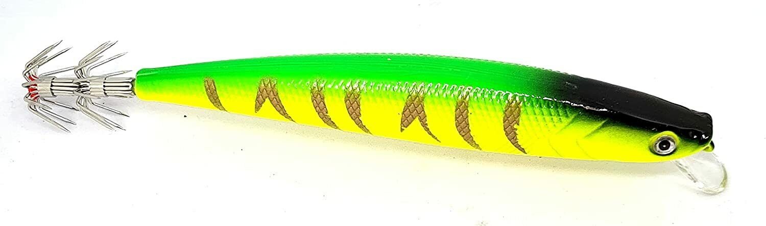 kit totanare seppie Calamari Artificiali Totanara Gialla per canna da pesca - Foto 12 di 12