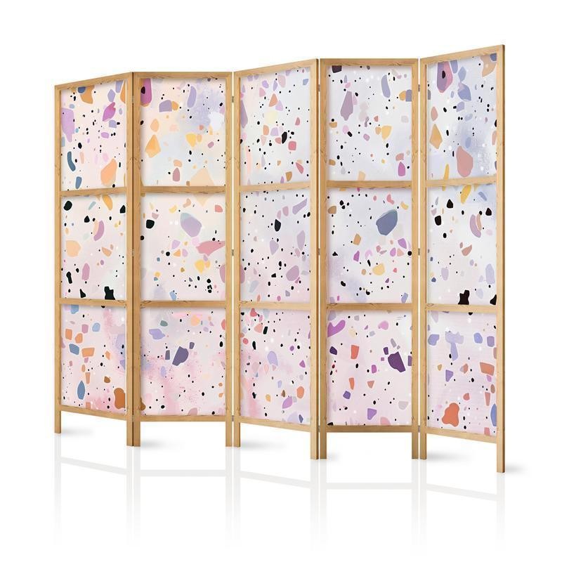 Image of Paravento giapponese - Confetti-Style Terrazzo - Purple-Rosa - Colorful Pattern Larghezza x Altezza Decor: 225x172