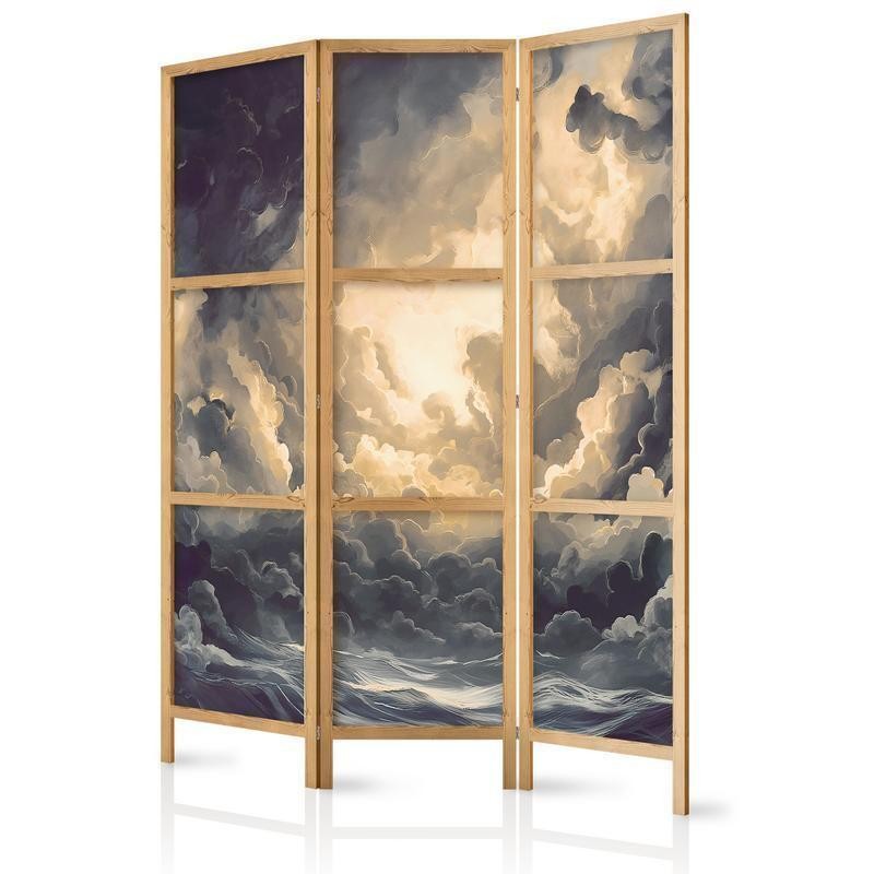 Image of Paravento giapponese - Epic Light Play: The Sun Battling for Dominance Over the Clouds Larghezza x Altezza Decor: 135x172