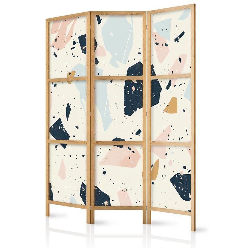 Image of Paravento giapponese - Terrazzo with Large - Scaled Stones in Muted Colors Larghezza x Altezza Decor: 135x172