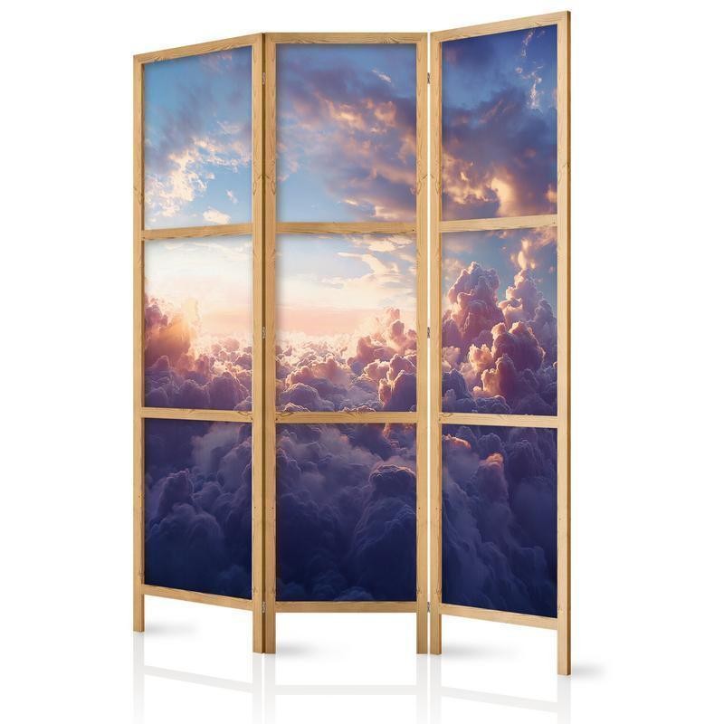 Image of Paravento giapponese - The Sun in Hiding: The oroen Face of the Sky Over a Cloudy Sea Larghezza x Altezza Decor: 135x172
