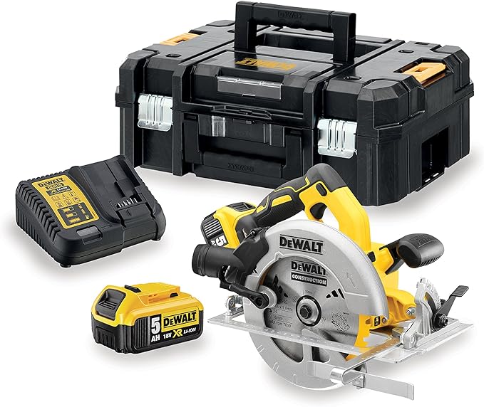 SEGA CIRCOLARE a batteria DEWALT 18V BRUSHLESS D.184mm 2 batterie 5,0 ah DCS570P2-QW